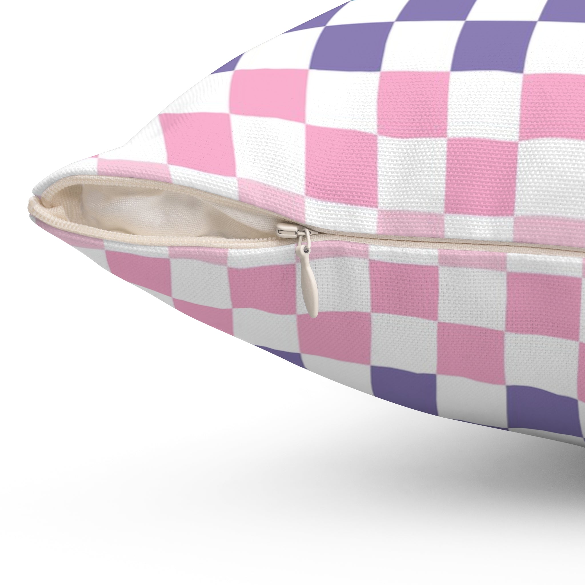 Vaporwave Rainbow  Checkerboard Multi-Color Spun Polyester Square Pillow, Artsulli - Art is Long, Life is Short, Home Decor, , , , , , , 