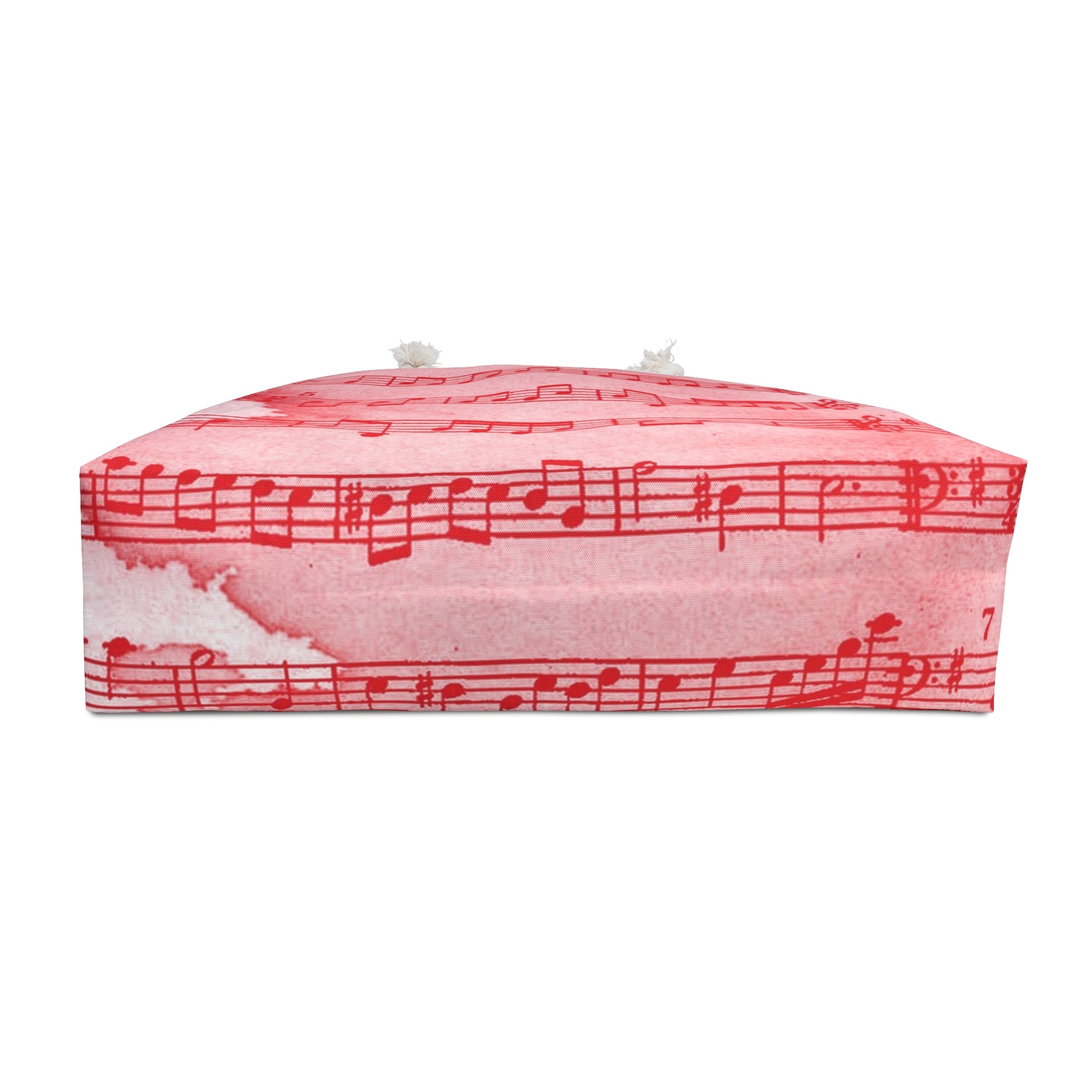 Drip Spill Type Beat Sheet Music Red Weekender Bag, Artsulli - Art is Long, Life is Short, Bags, , , , , , , 