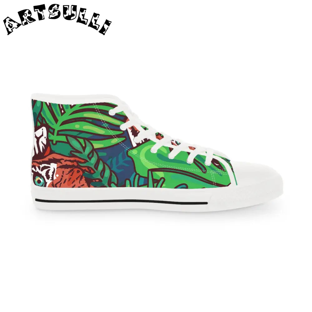 JAKKOUTTHEBXX Tropical Jungle Tigers II Men’s High Top Sneakers