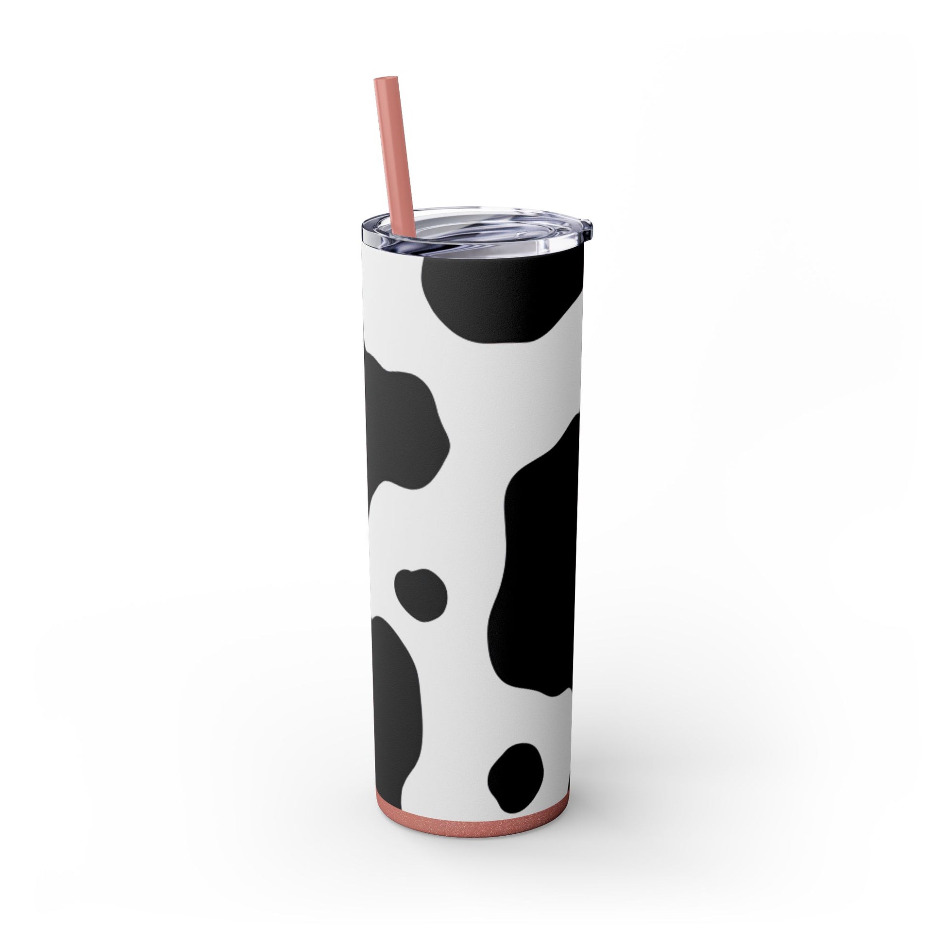 Cow Print Focus Skinny Tumbler with Straw, 20oz, Artsulli - Art is Long, Life is Short, Mug, , , , , , , 