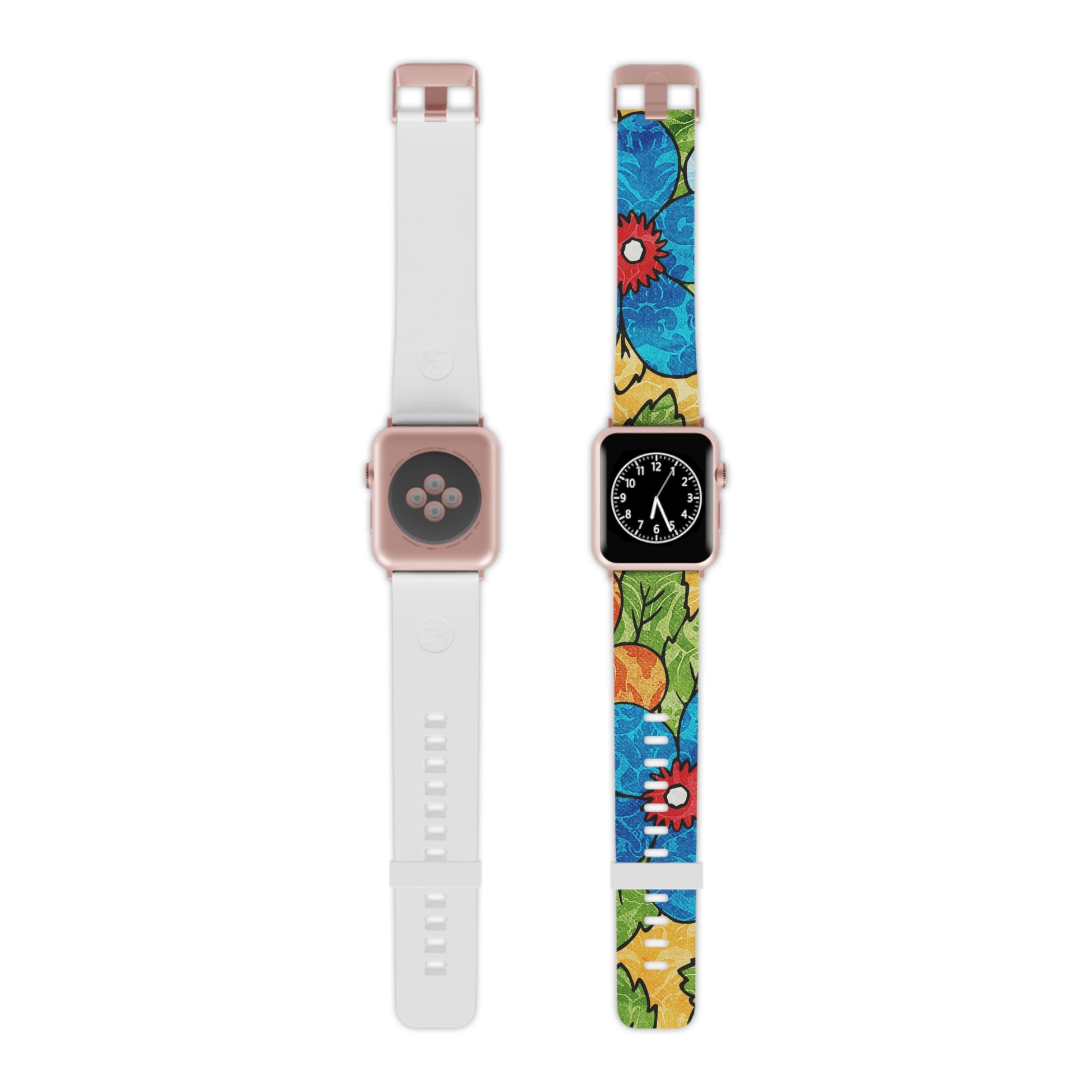 Groovy Yellow Floral Kl II Watch Band for Apple Watch, Artsulli - Art is Long, Life is Short, Accessories, Size, 8'' × 0.75'' / 42 - 44 mm, Color, Rose Gold, , , 82644036854265434782