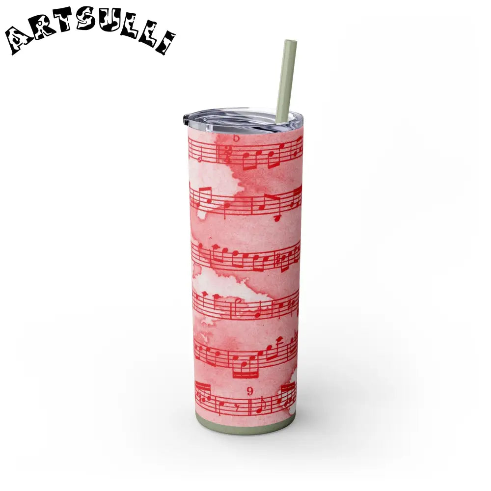 JAKKOUTTHEBXX Pink Musical Note Maars Skinny Tumbler 2025