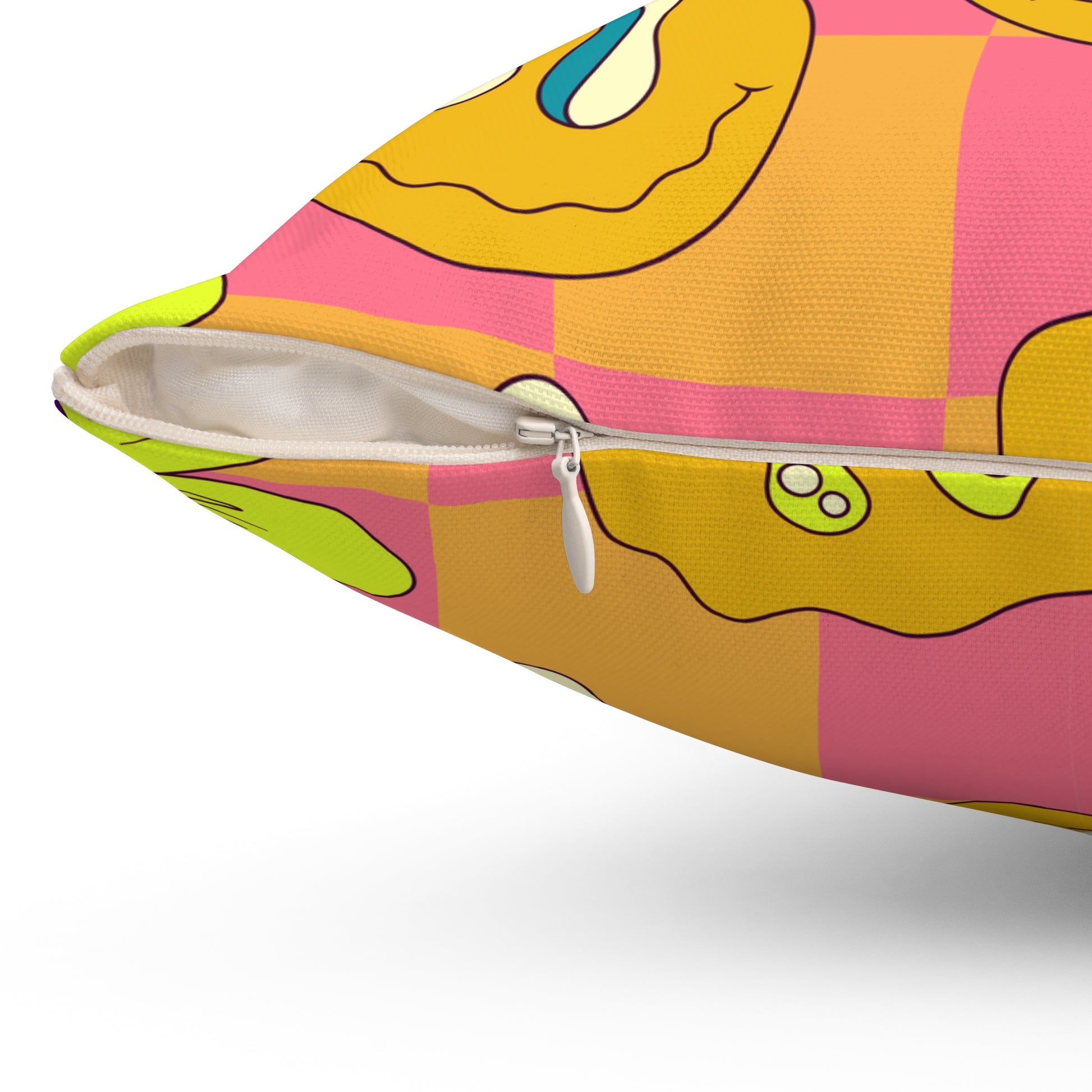 Trippy Sour Face Rave Spun Polyester Square Pillow, Artsulli - Art is Long, Life is Short, Home Decor, , , , , , , 