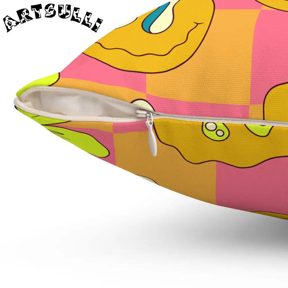 JAKKOUTTHEBXX Trippy Sour Face Rave Spun Polyester Square Pillow