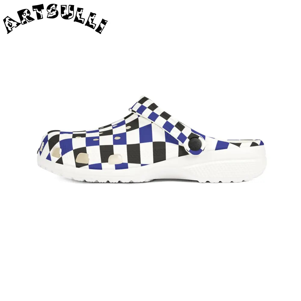 JAKKOUTTHEBXX Checkerboard Blue White and Black EVA Foam Rubber