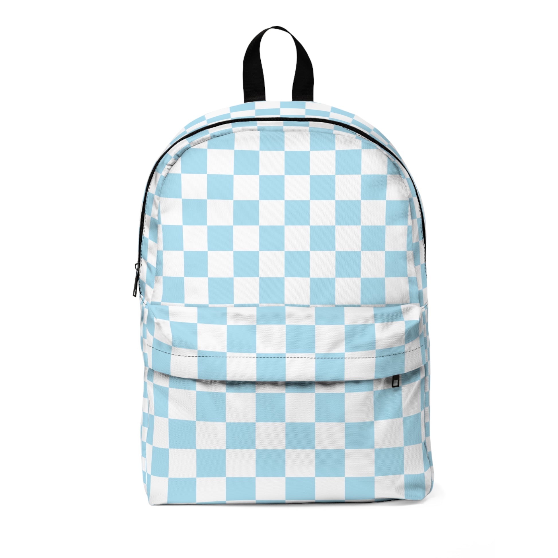 Checkerboard Sky Blue Unisex Classic Backpack, Artsulli - Art is Long, Life is Short, Bags, Size, One size, , , , , 11321014827476631772