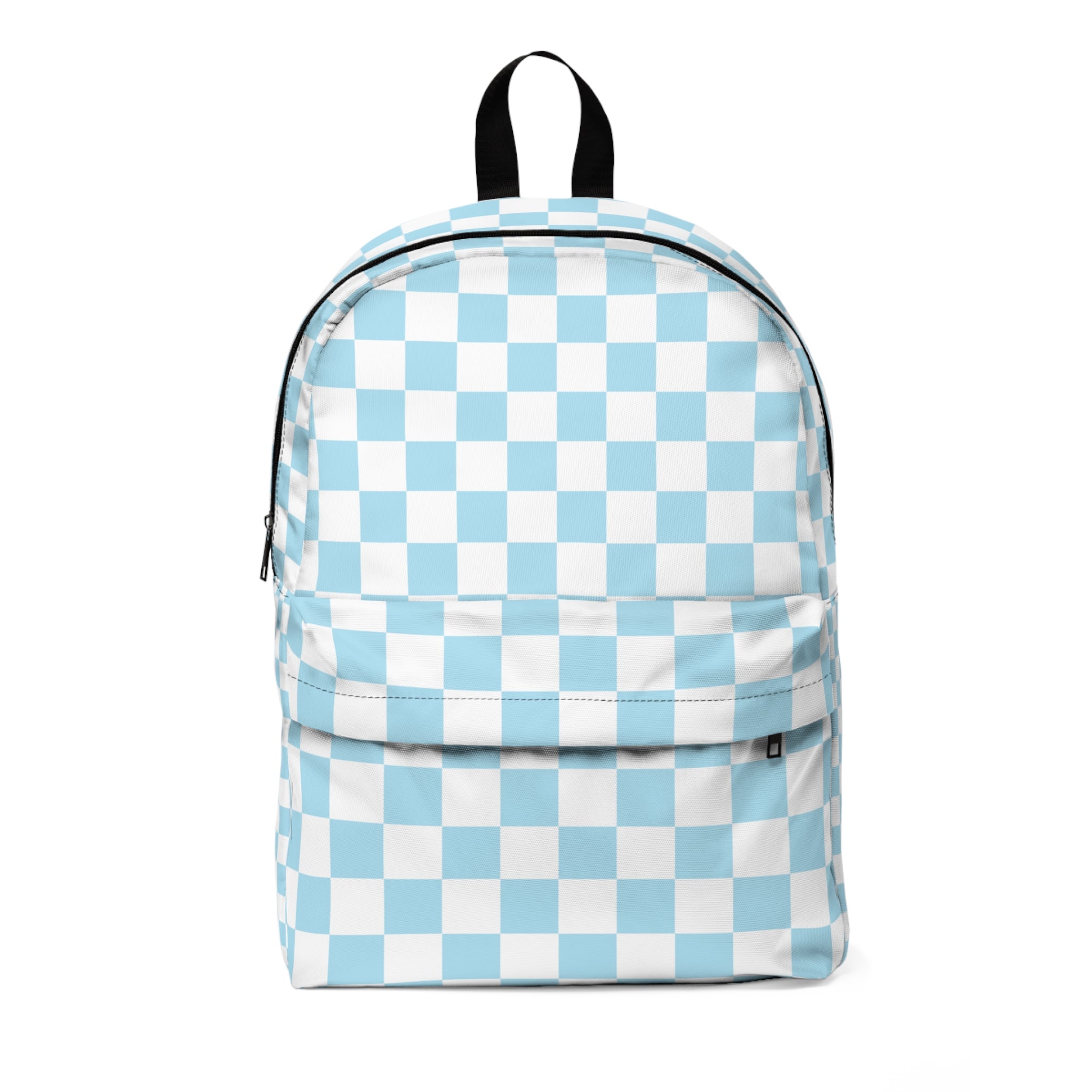 Checkerboard Sky Blue Unisex Classic Backpack, Artsulli - Art is Long, Life is Short, Bags, Size, One size, , , , , 11321014827476631772