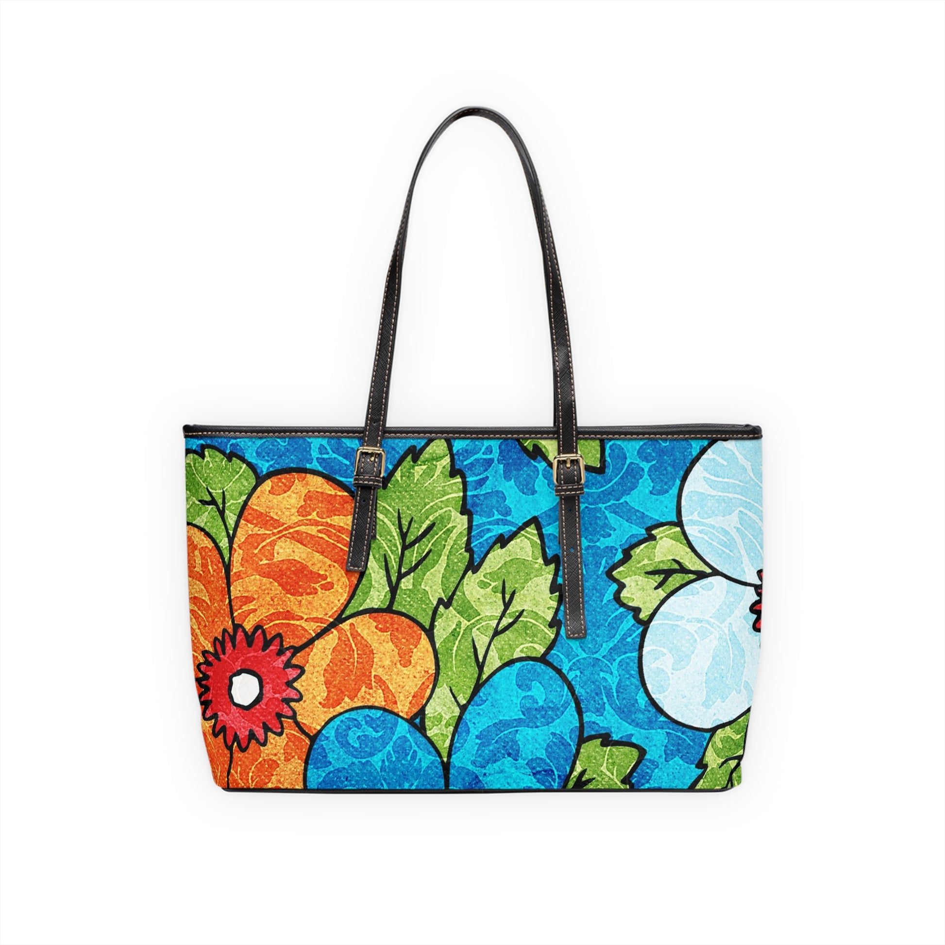 Blue Orange Groovy PU Leather Shoulder Bag, Artsulli - Art is Long, Life is Short, Bags, , , , , , , 