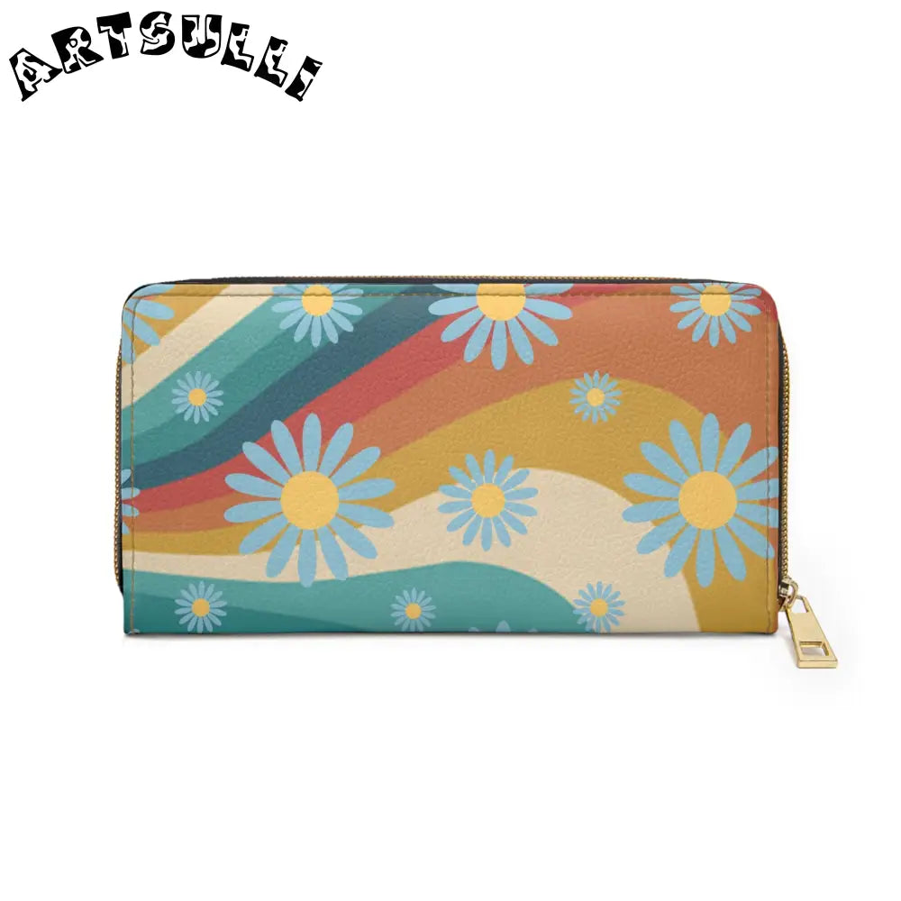 JAKKOUTTHEBXX Psychedelic Floral Hills II Multi-Color Zipper Wallet