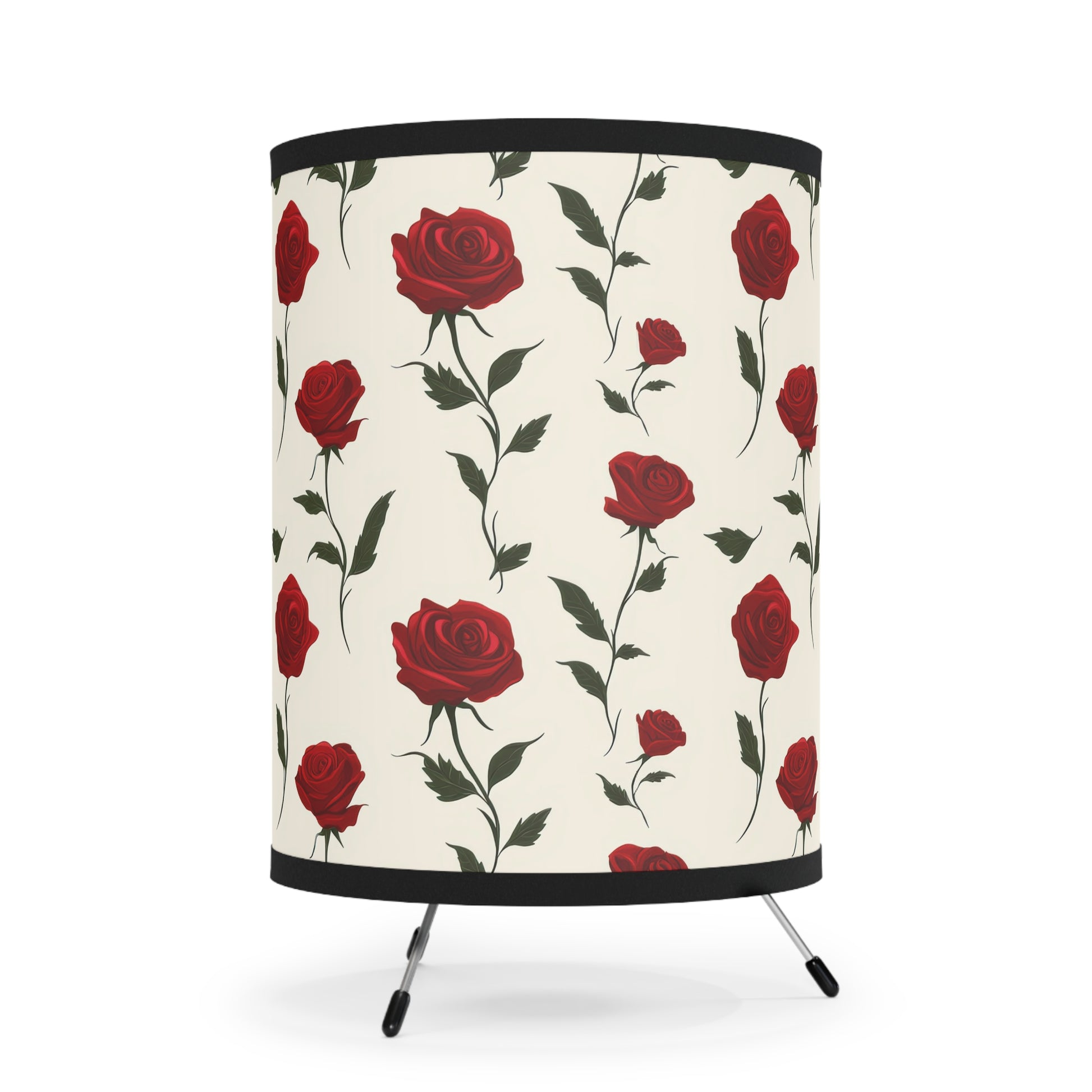 Red Roses Tripod Lamp with High-Res Printed Shade, US\CA plug, Artsulli - Art is Long, Life is Short, Home Decor, , , , , , , 