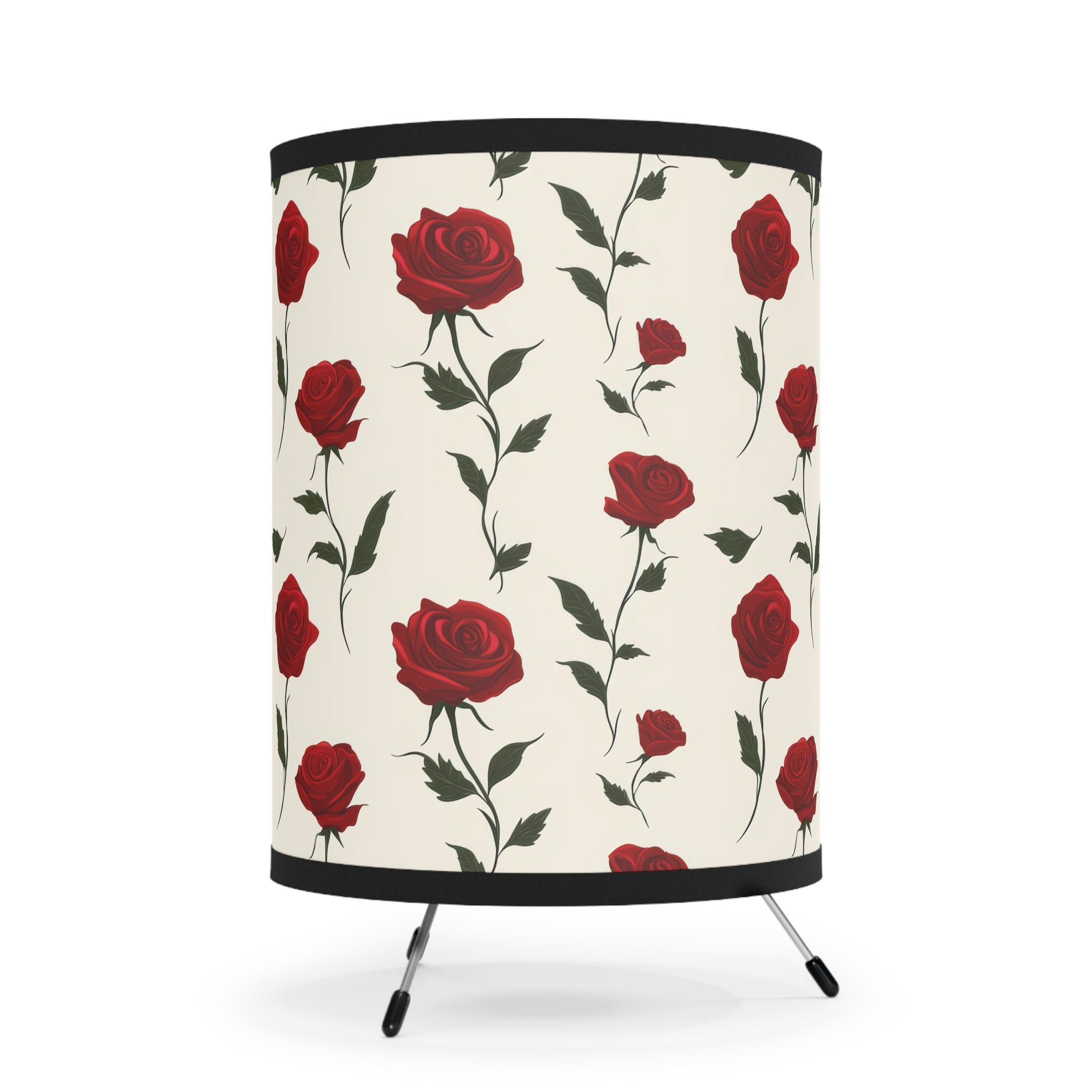 Red Roses Tripod Lamp with High-Res Printed Shade, US\CA plug, Artsulli - Art is Long, Life is Short, Home Decor, , , , , , , 