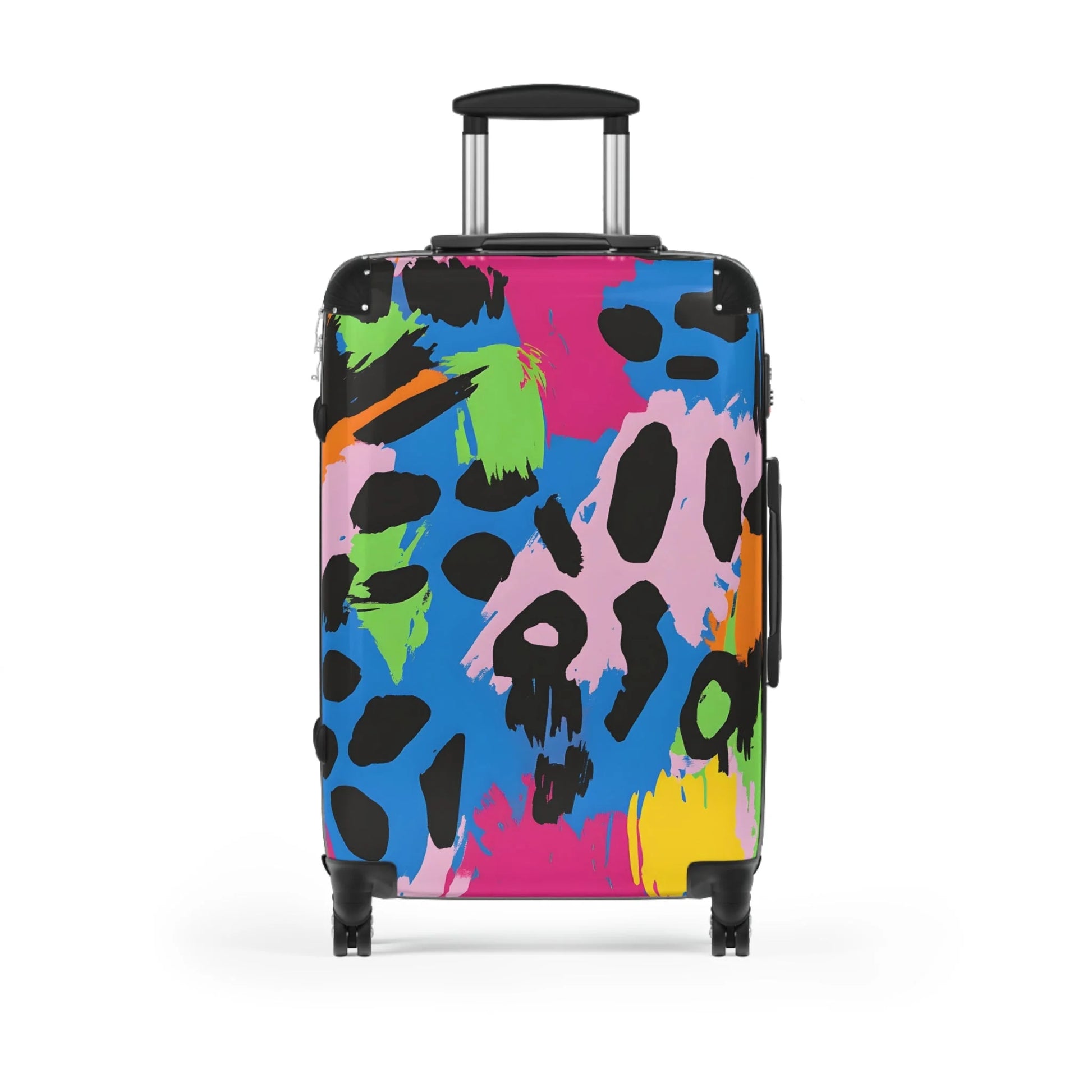 90s Neon Suitcase with an Adjustable Telescopic Handle, Artsulli - Art is Long, Life is Short, Bags, Size, Medium, Color, Black, , , 46685177866974830703