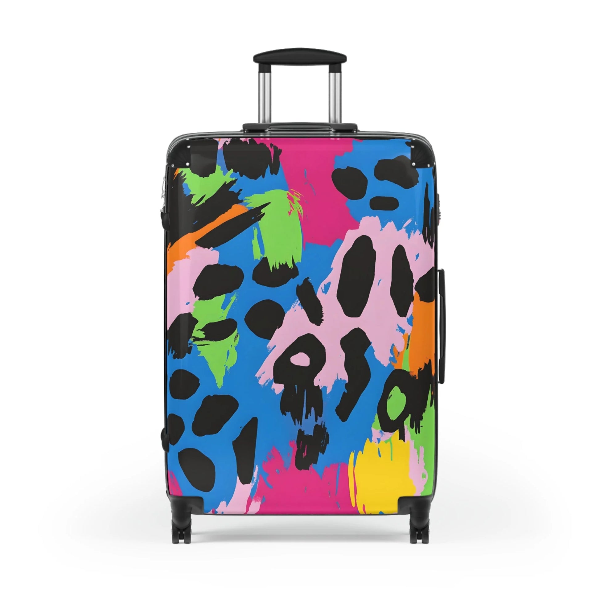 90s Neon Suitcase with an Adjustable Telescopic Handle, Artsulli - Art is Long, Life is Short, Bags, , , , , , , 