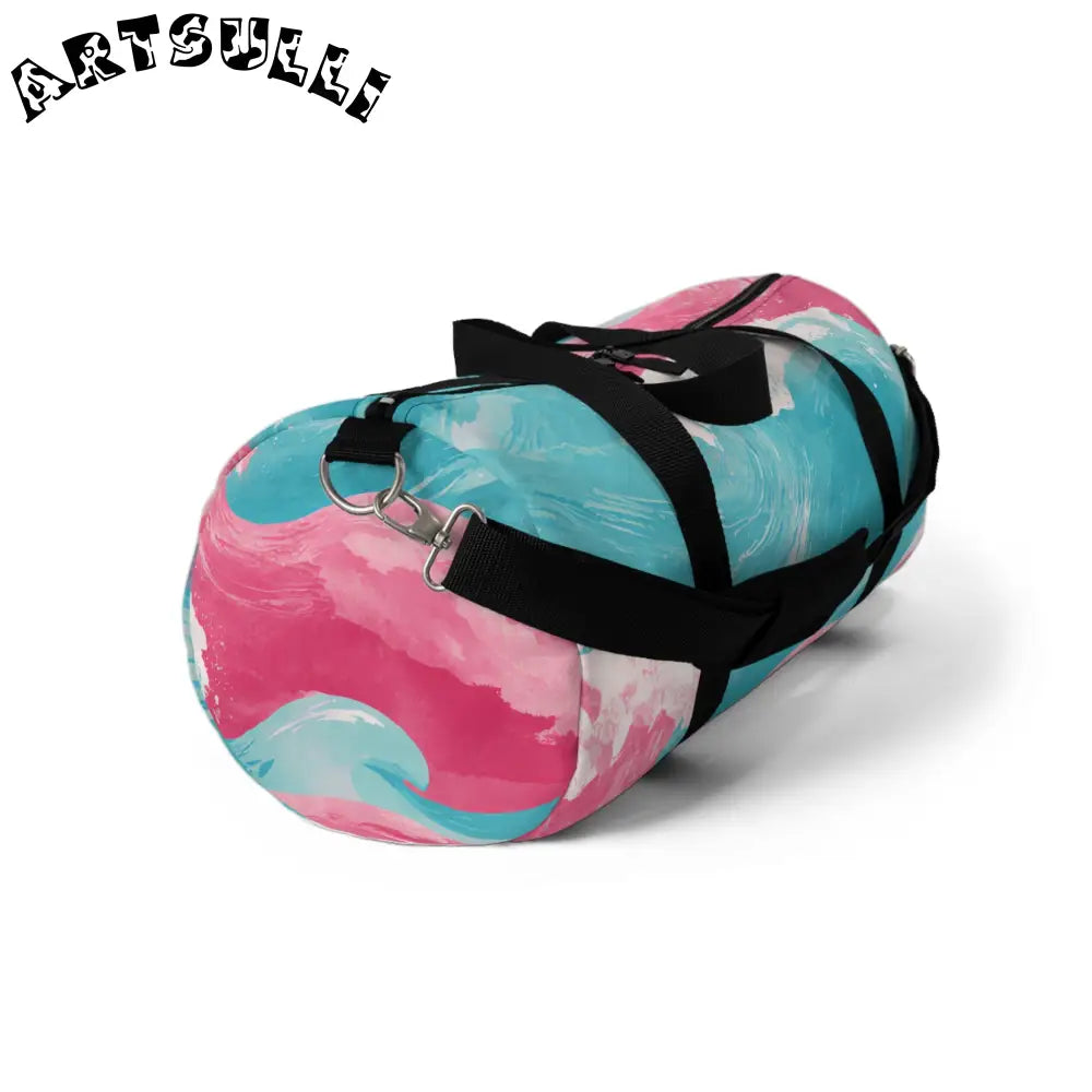 JAKKOUTTHEBXX The Great Pastelwave II Pink and Blue Duffel Bag
