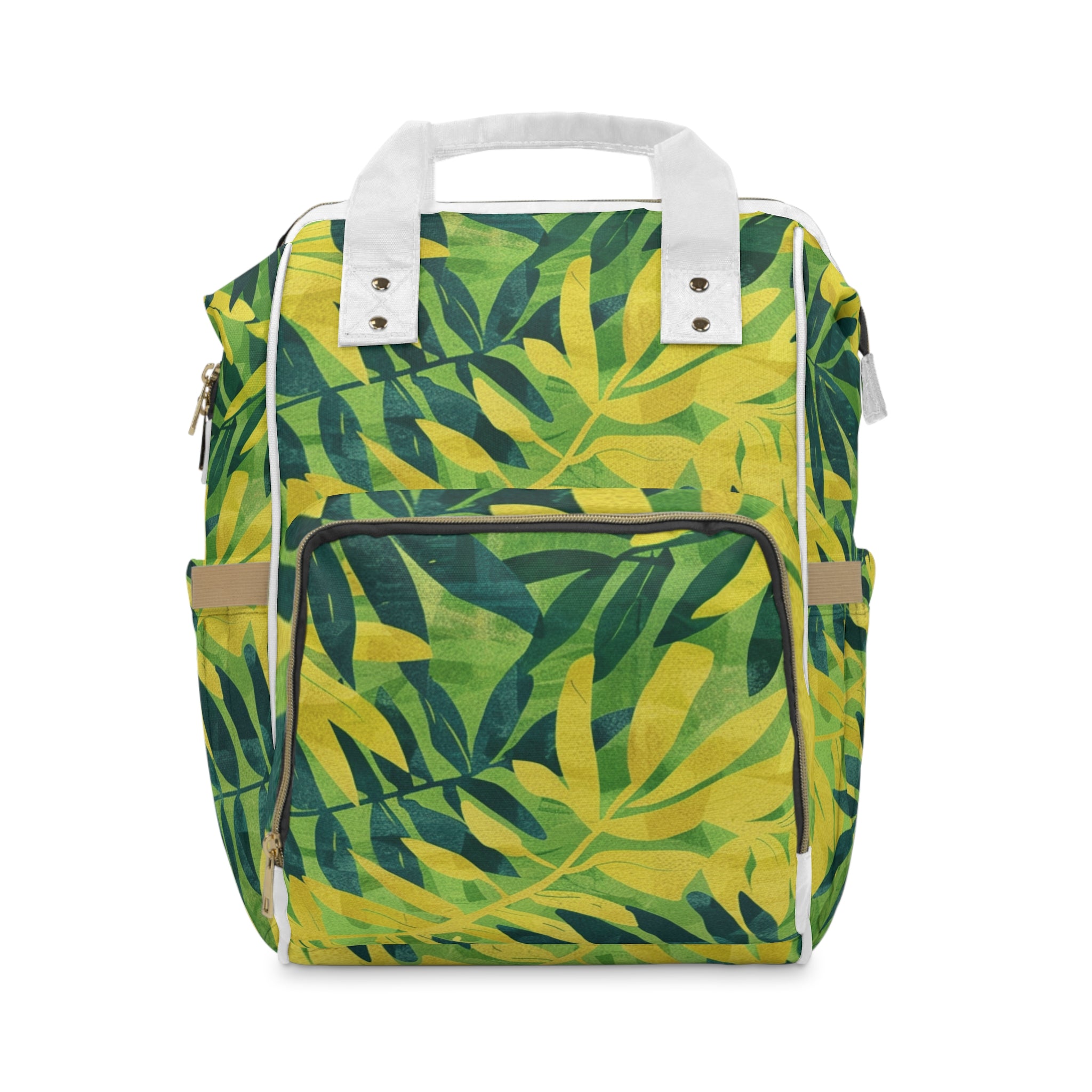 Green Leaf x Yellow Leaf x Tropical x Jungle Multifunctional Diaper Backpack, Artsulli - Art is Long, Life is Short, Bags, Size, 15.0" × 10.8" × 6.7'', , , , , 10005940217846520411