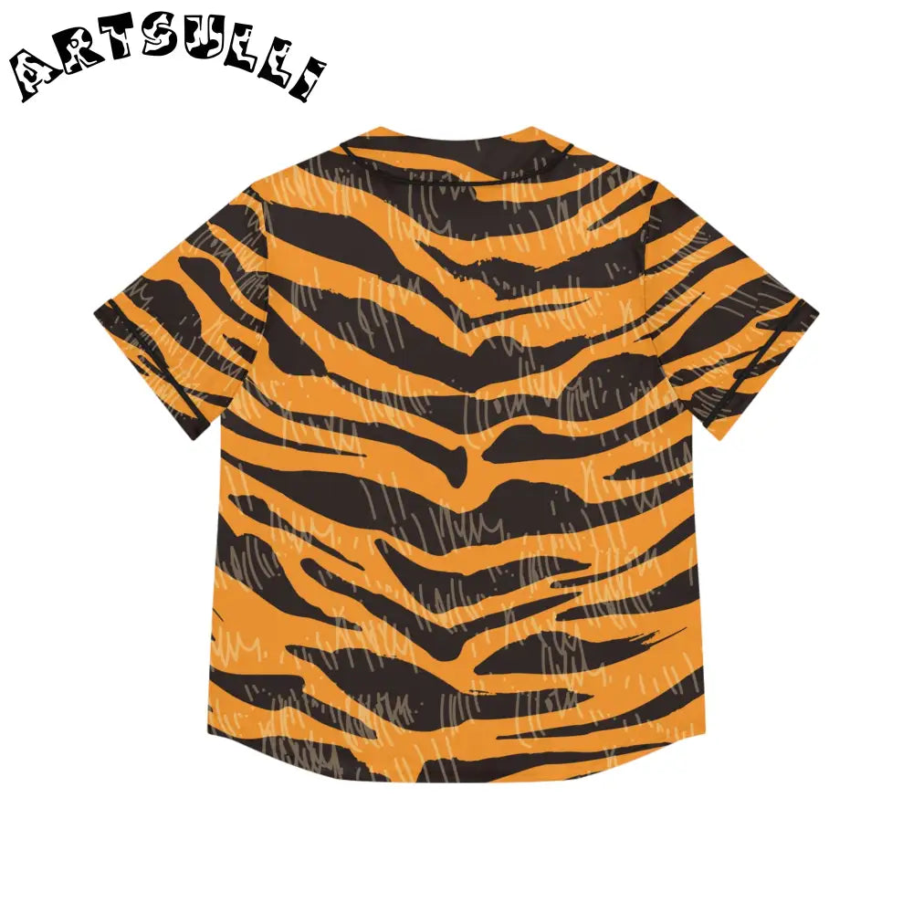 JAKKOUTTHEBXX Tiger Scratches Orange & Black Women’s Baseball Jersey
