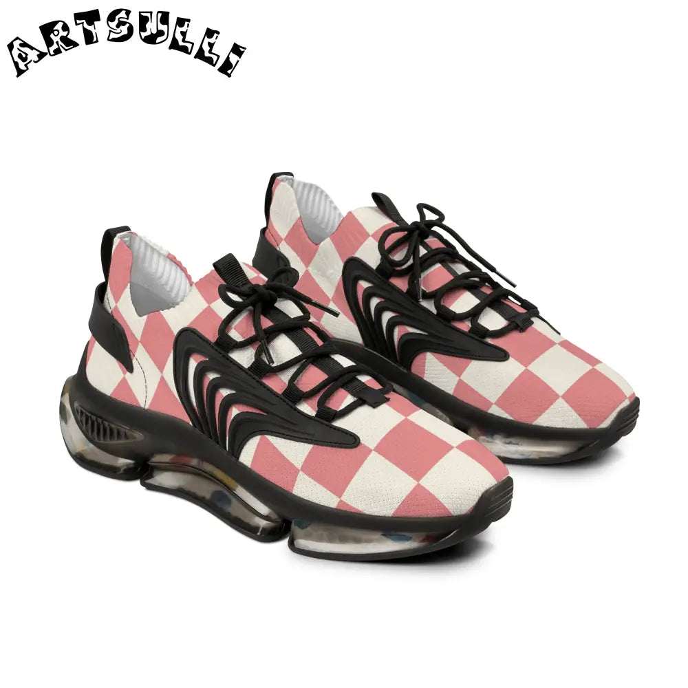 JAKKOUTTHEBXX Retro Checkered Grassland Sprites Men’s Mesh Sneakers