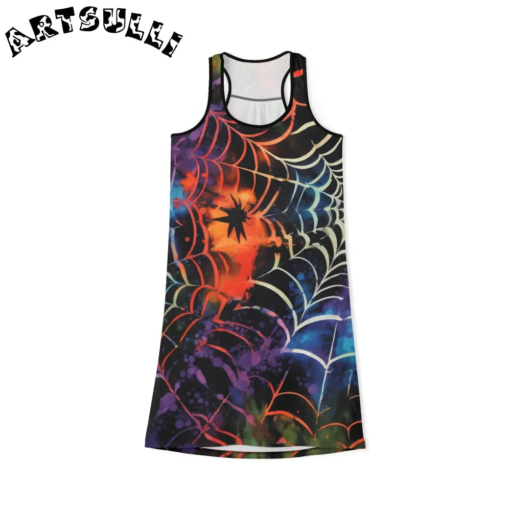 JAKKOUTTHEBXX Colorful Spider Web Tank Dress 2025