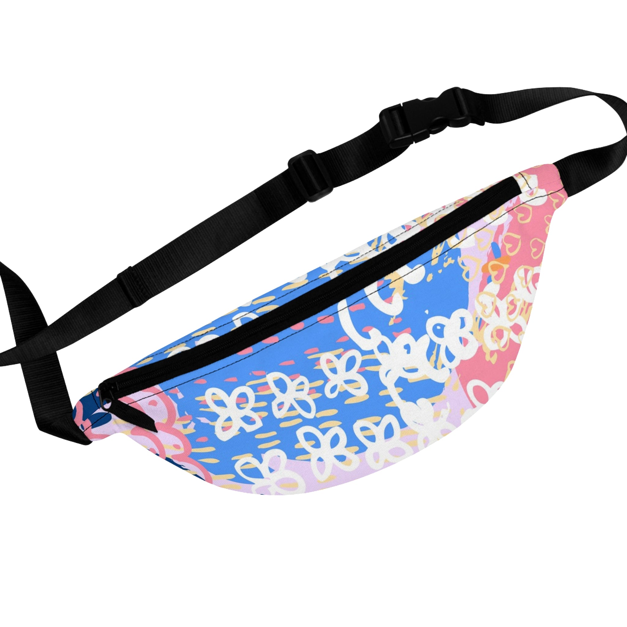 Flowers x Doodles x Hearts Multi-Color Fanny Pack, Artsulli - Art is Long, Life is Short, Bags, Size, One size, , , , , 31684936661592569852