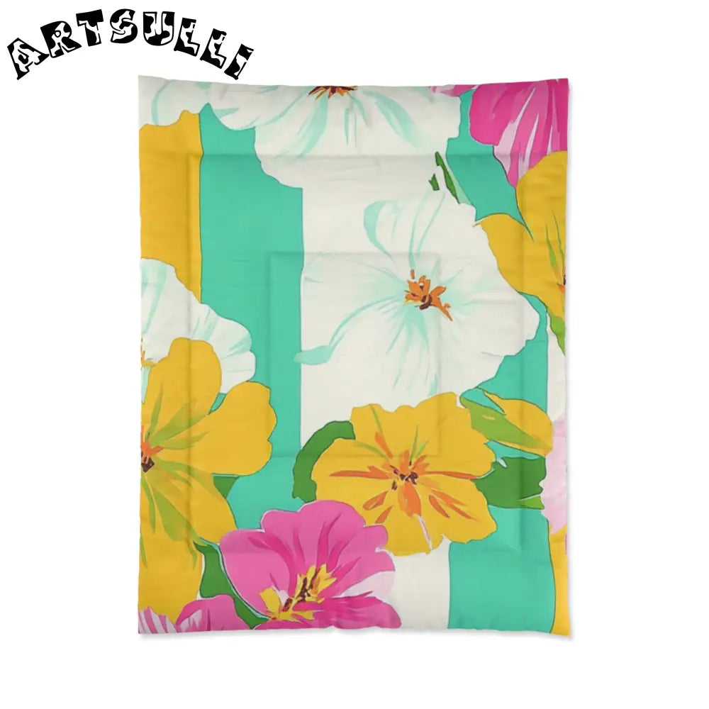 JAKKOUTTHEBXX Colorful Floral Stripe Duvet Cover - JAKKOUTTHEBXX