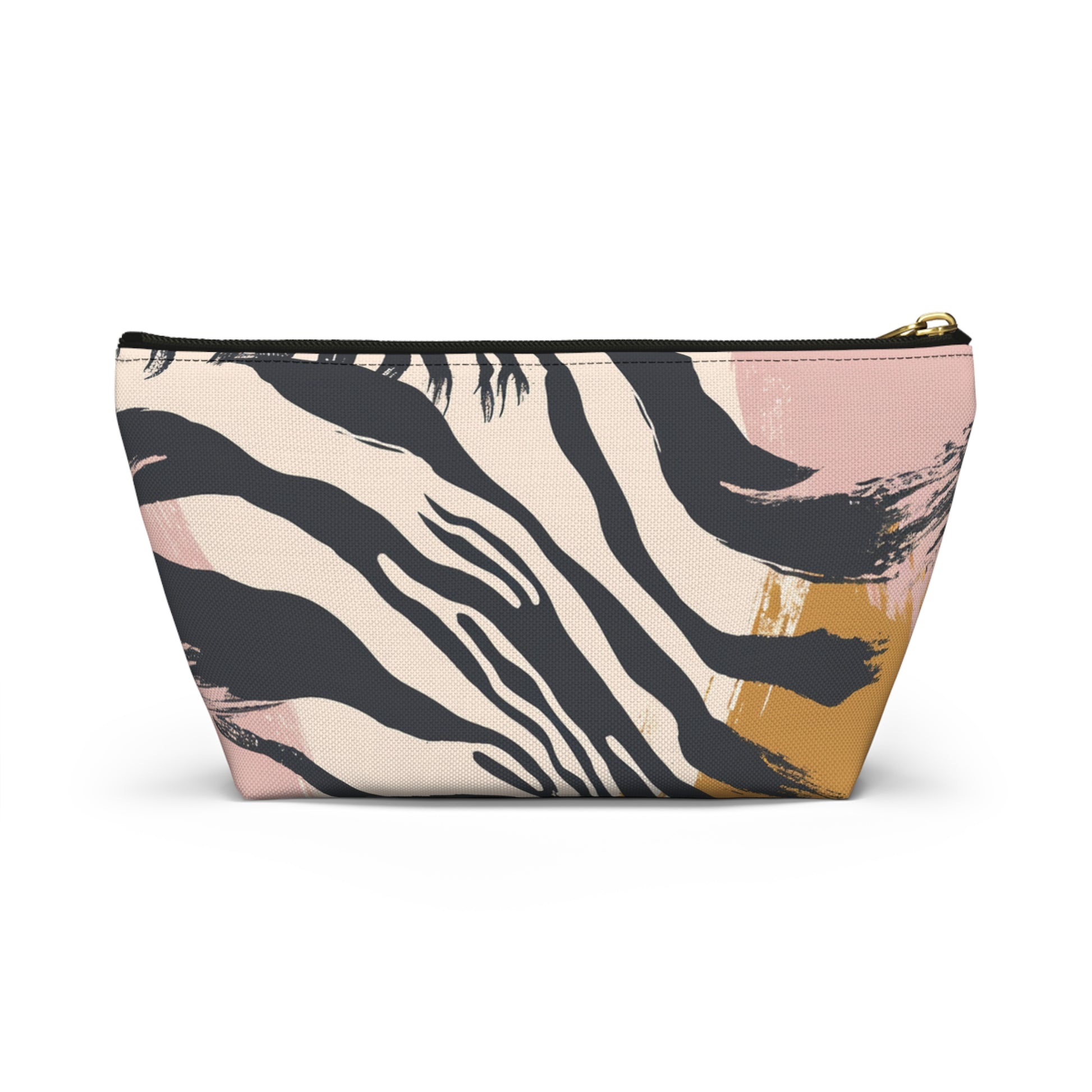 Zebra Brush Strokes Accessory Pouch w T-bottom, Artsulli - Art is Long, Life is Short, Bags, , , , , , , 