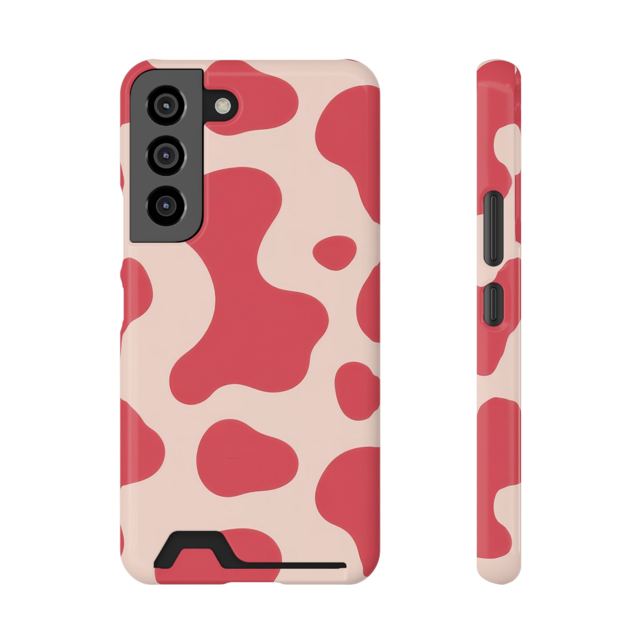 Red Jungle Cow Phone Case With Card Holder, Artsulli - Art is Long, Life is Short, Phone Case, Size, Samsung Galaxy S22, Surface, Glossy, Shape, Without gift packaging, 57621070483220234370
