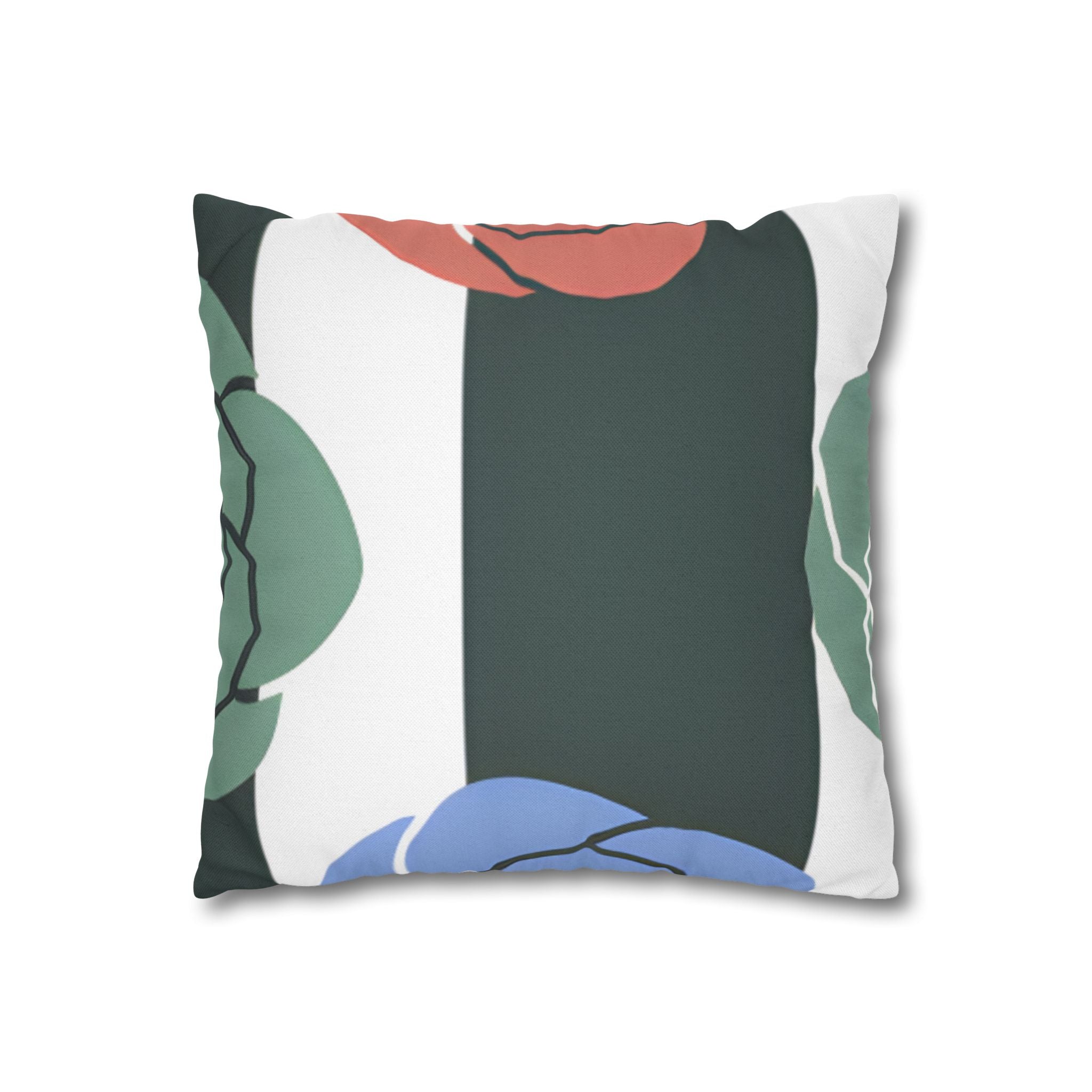 Striped Rose Garden Spun Polyester Square Pillowcase, Artsulli - Art is Long, Life is Short, Home Decor, , , , , , , 