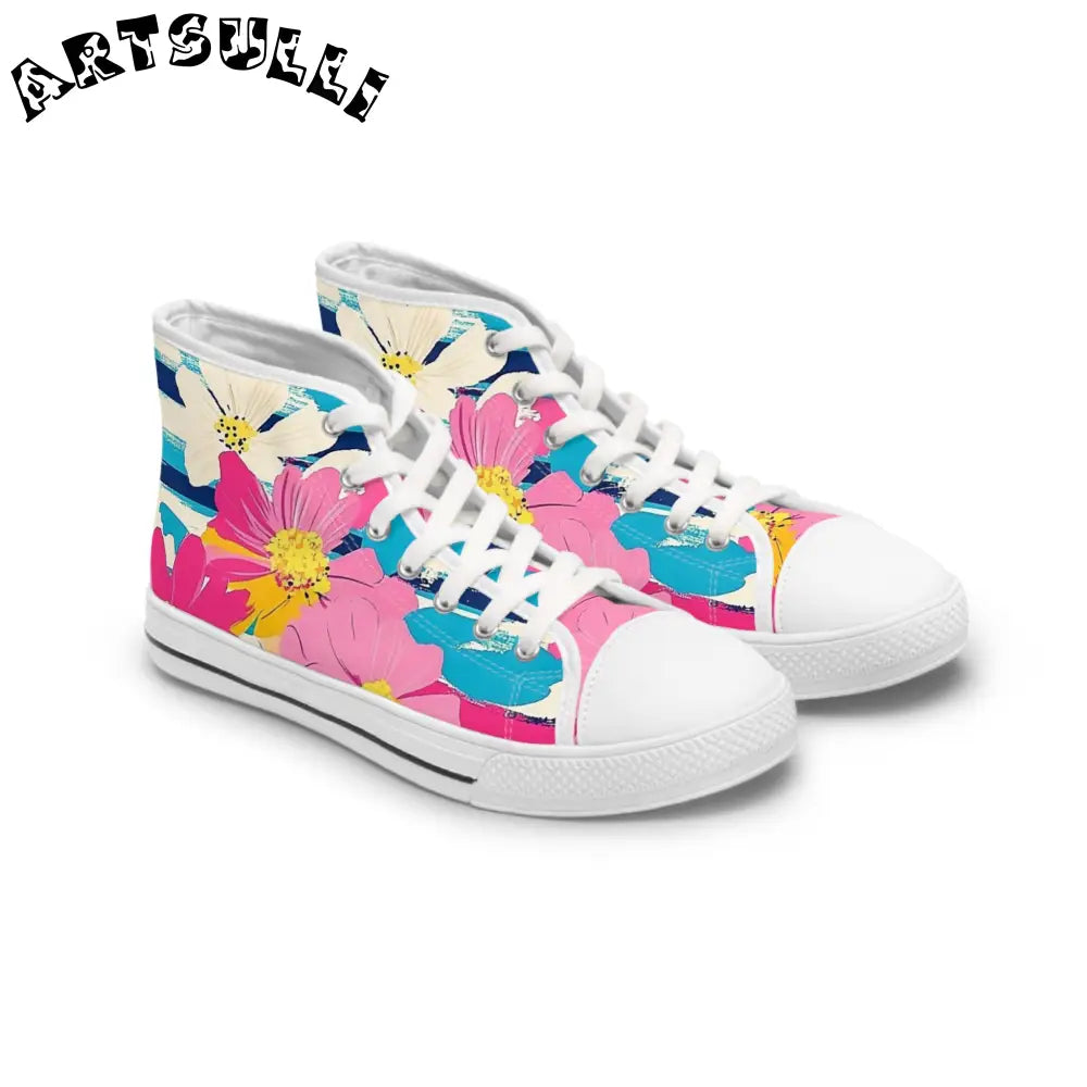 JAKKOUTTHEBXX Dayglo Floral Stripes II Multi-Color Women’s High Top