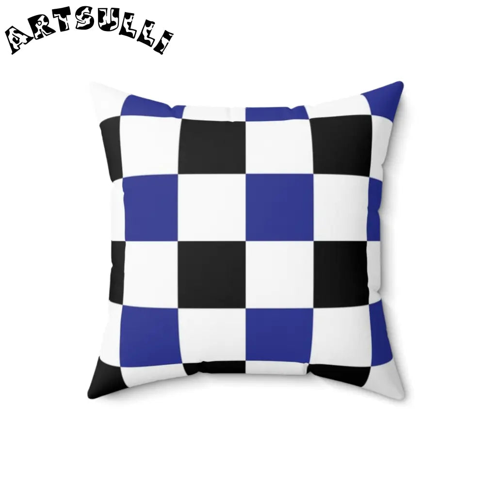 JAKKOUTTHEBXX Checkerboard Blue White and Black Spun Polyester