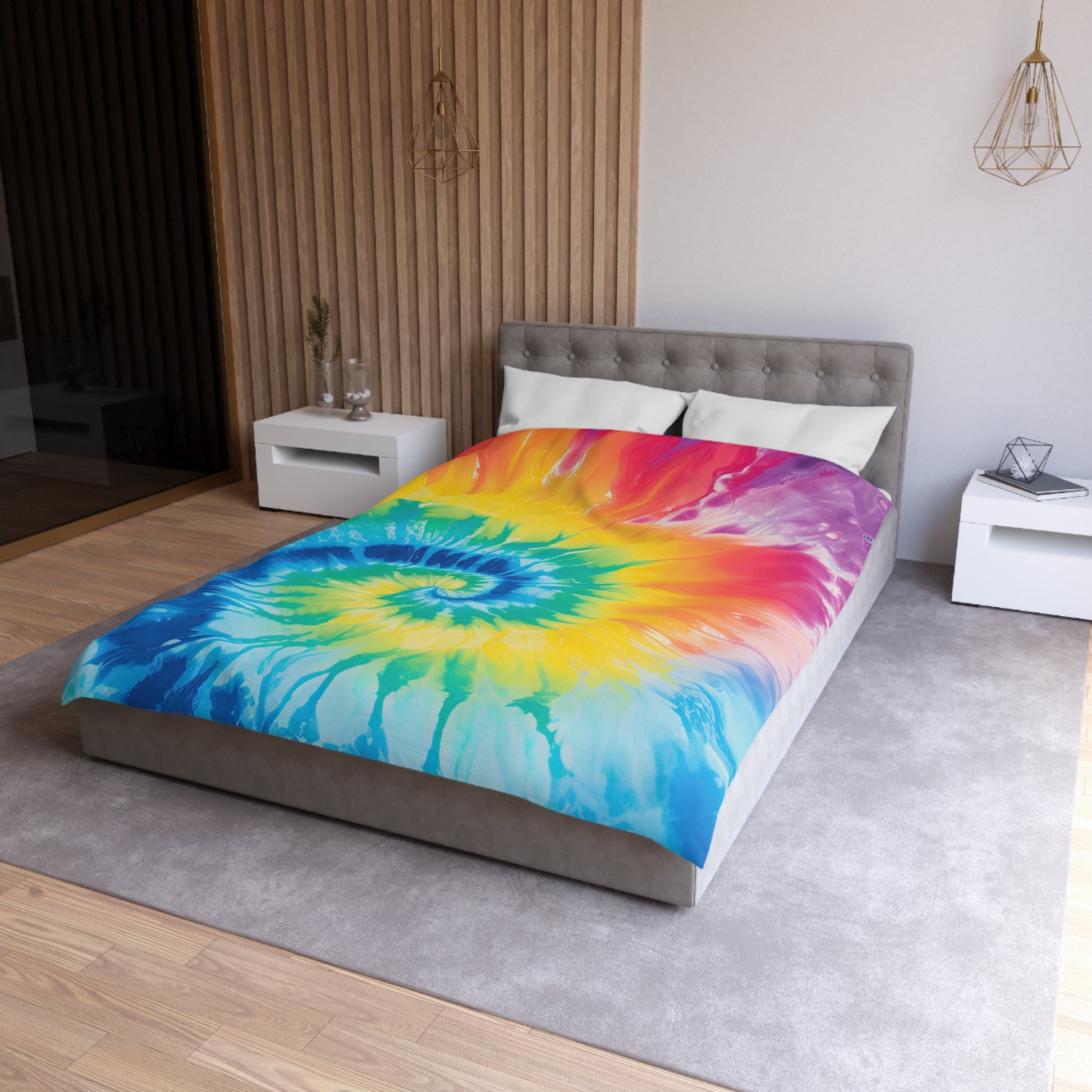 Tie Dye Microfiber Duvet Cover, Artsulli - Art is Long, Life is Short, Home Decor, , , , , , , 