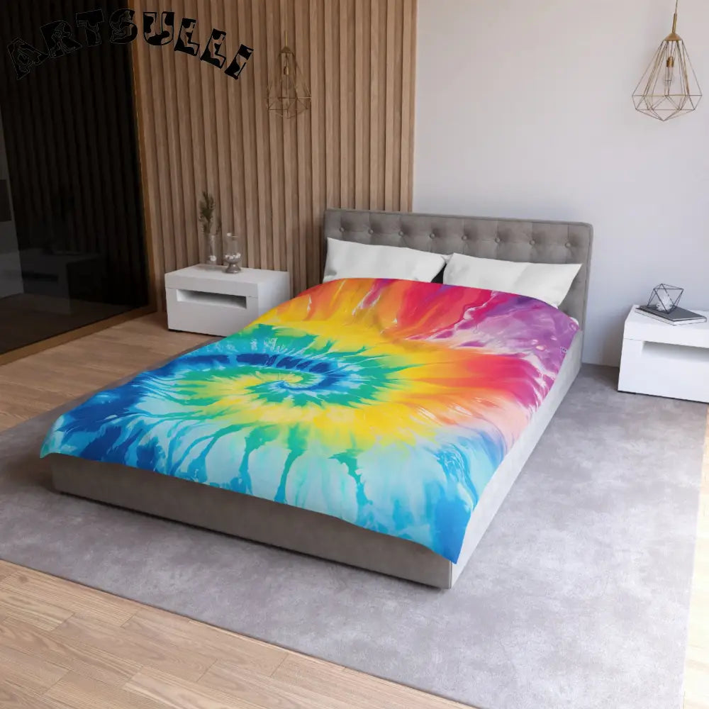 JAKKOUTTHEBXX Tie Dye Spiral Rainbow Duvet Cover 2025