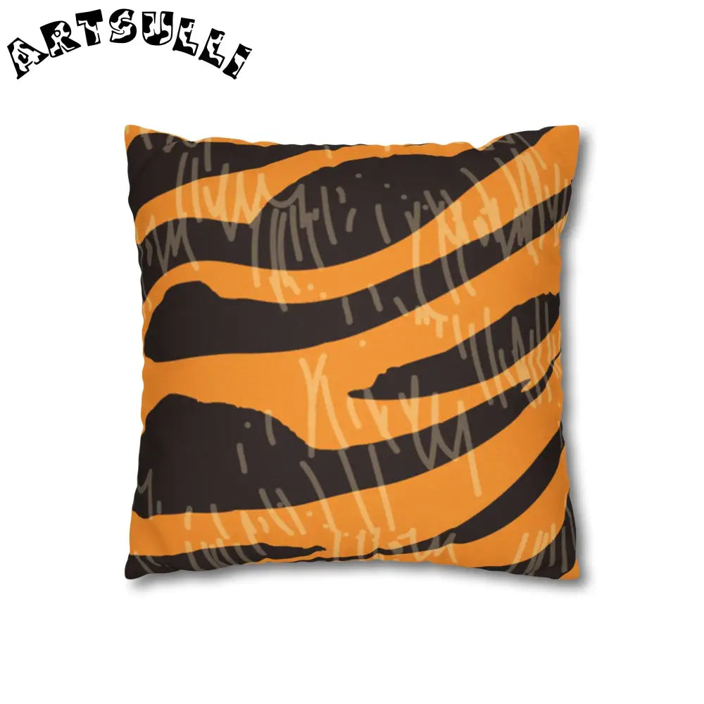 JAKKOUTTHEBXX Tiger Scratches Orange & Black Spun Polyester Square