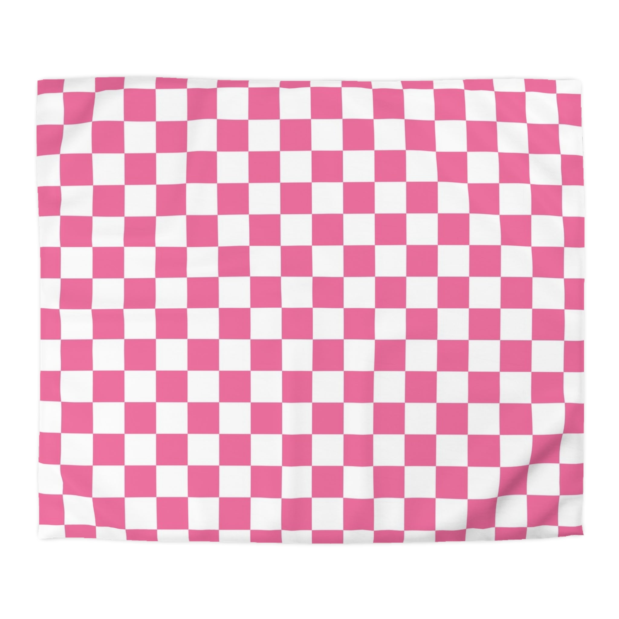 Yuyushiki Pink Check Microfiber Duvet Cover, Artsulli - Art is Long, Life is Short, Home Decor, Size, King, Color, White, , , 29542560542843301396