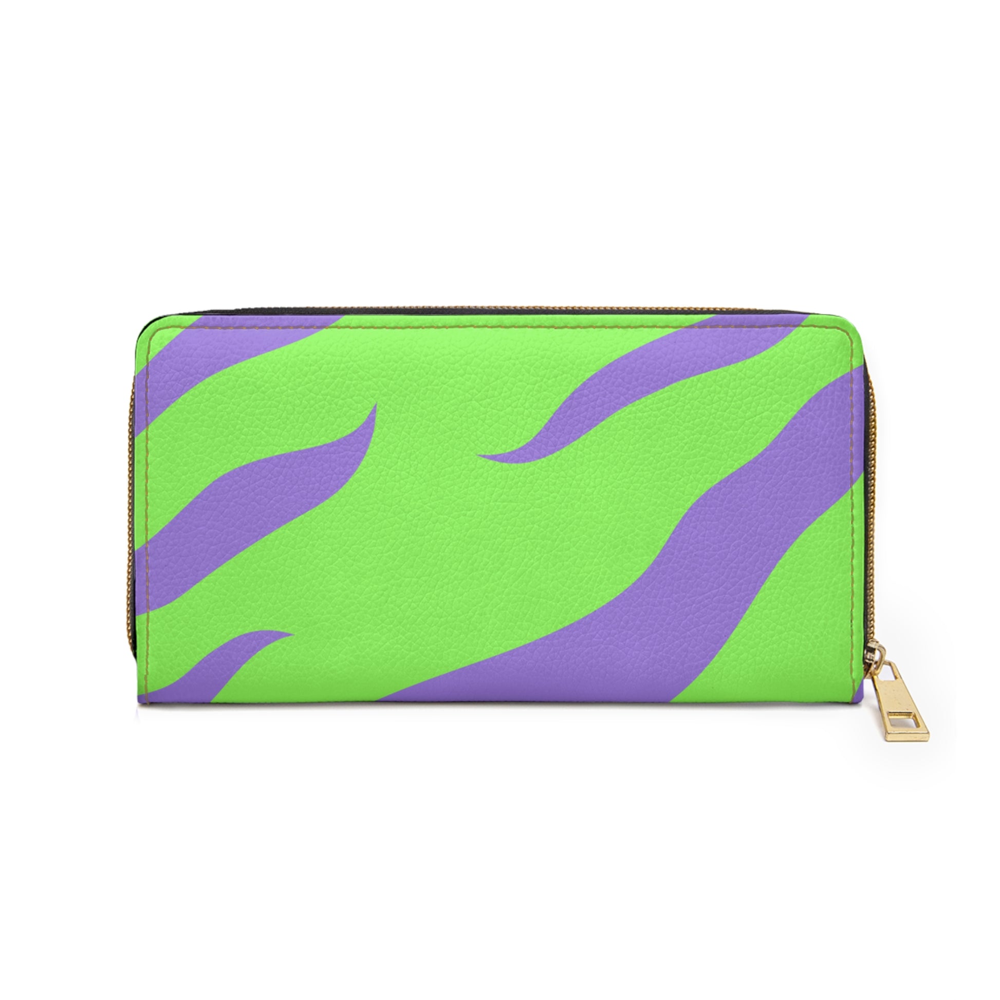 Tyrannosaurus Print Green and Purple Zipper Wallet, Artsulli - Art is Long, Life is Short, Accessories, , , , , , , 