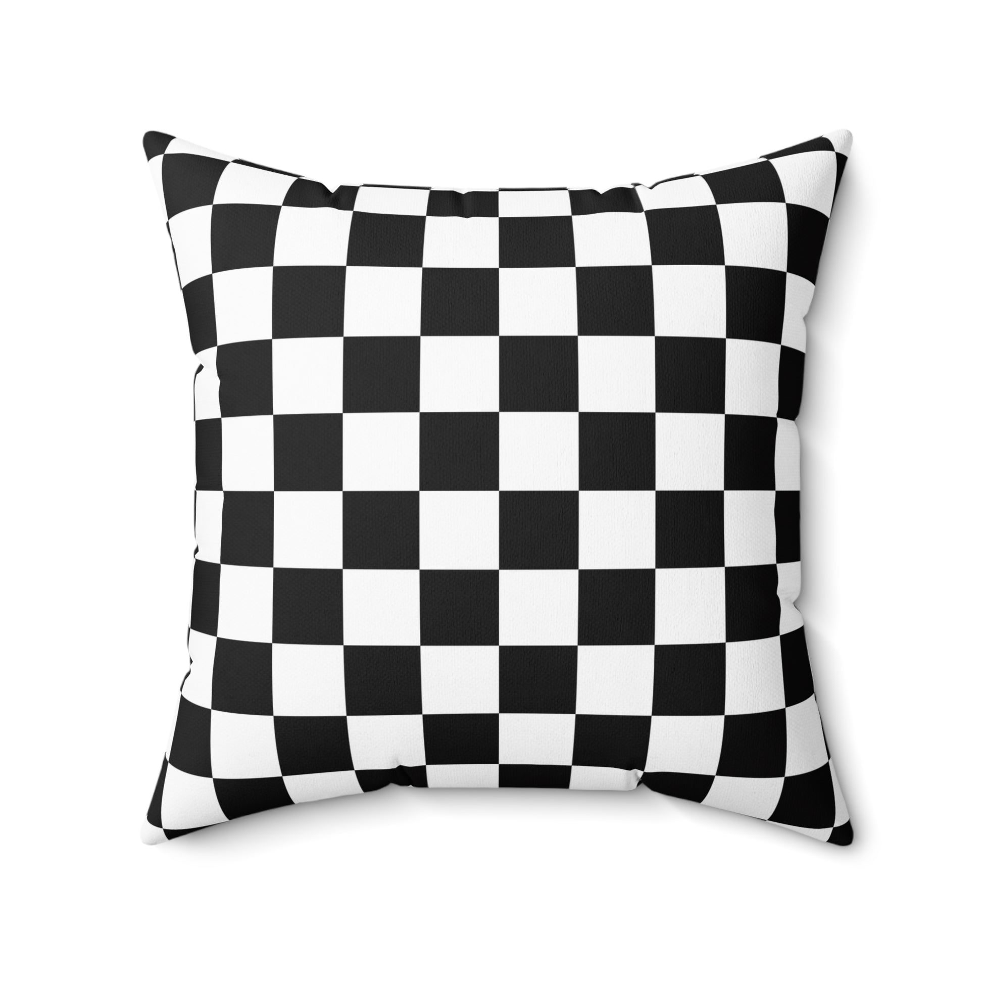 Checkerboard Black and White Spun Polyester Square Pillow, Artsulli - Art is Long, Life is Short, Home Decor, Size, 20" × 20", , , , , 24544582599597