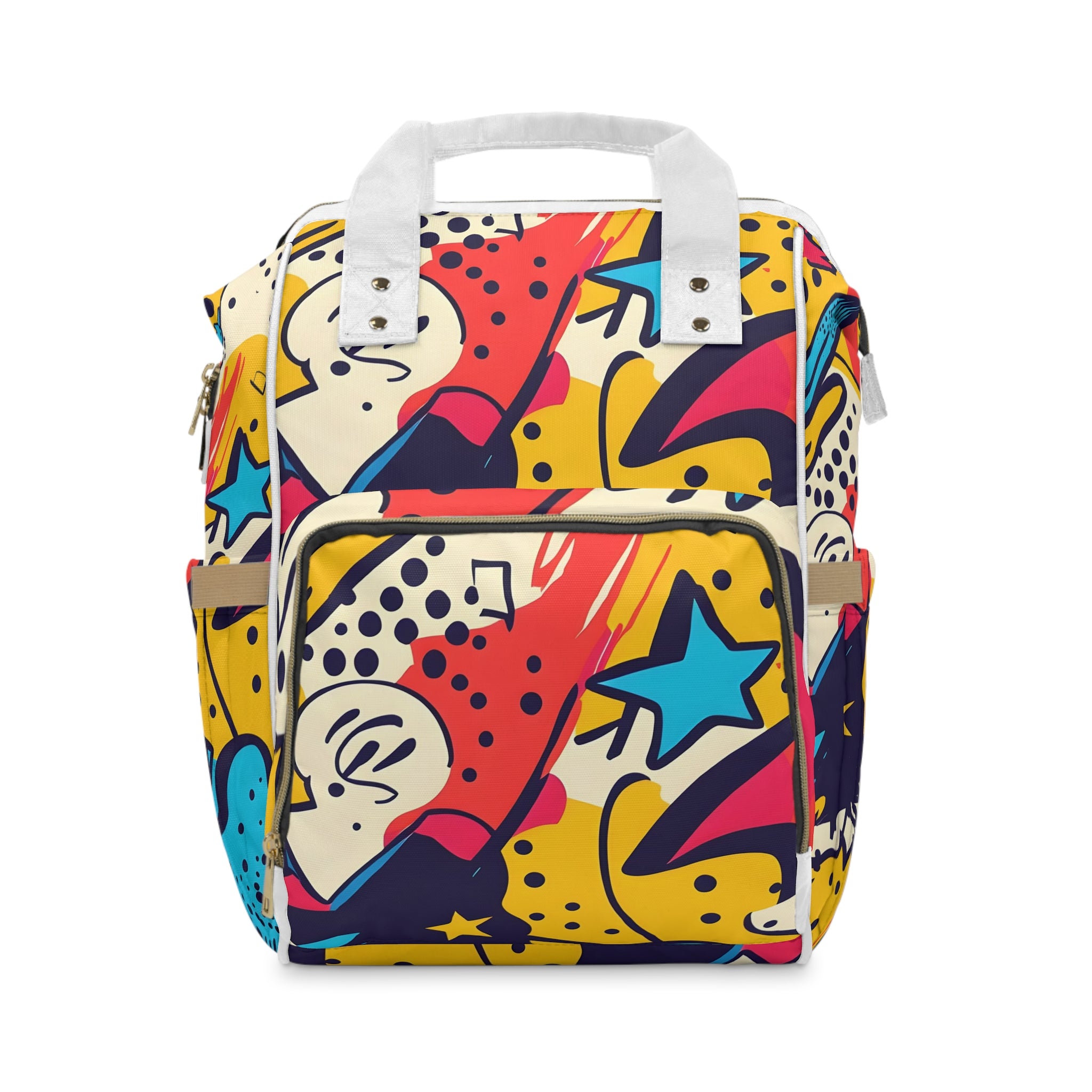 Comic x Pop Art Multifunctional Diaper Backpack, Artsulli - Art is Long, Life is Short, Bags, Size, 15.0" × 10.8" × 6.7'', , , , , 11891906667534871861