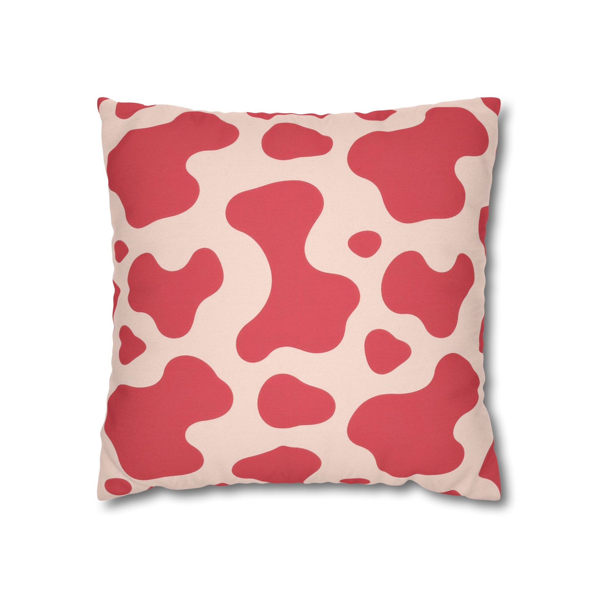 Red Jungle Cow Spun Polyester Square Pillowcase, Artsulli - Art is Long, Life is Short, Home Decor, Size, 16" × 16", , , , , 15722491154096653285