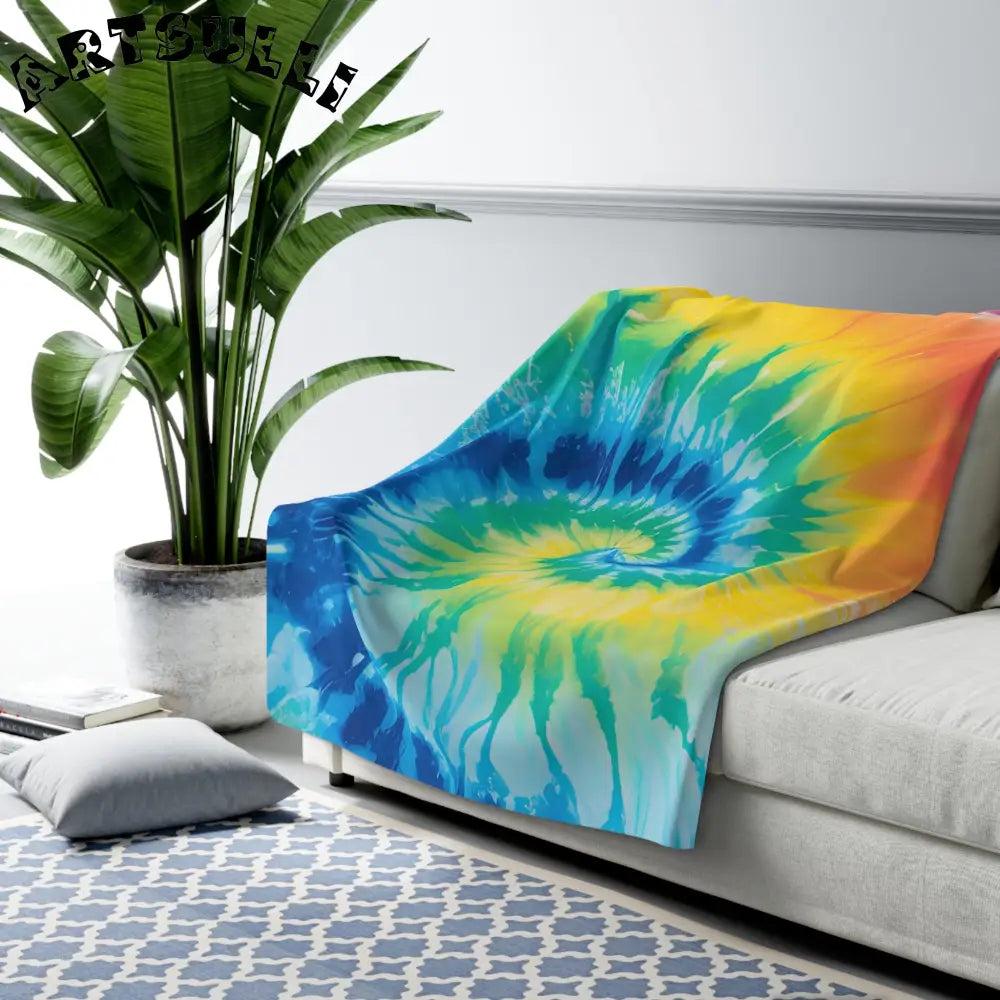 JAKKOUTTHEBXX Rainbow Spiral Cozy Fleece Blanket 2025
