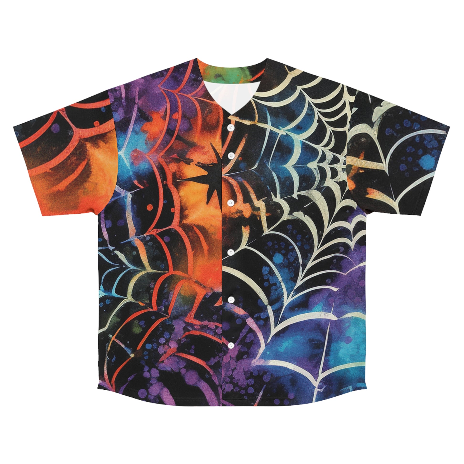 Spider Web Tie Dye Men's Baseball Jersey (AOP), Artsulli - Art is Long, Life is Short, All Over Prints, Size, S, Color, Seam thread color automatically matched to design, , , 17396381862110725590