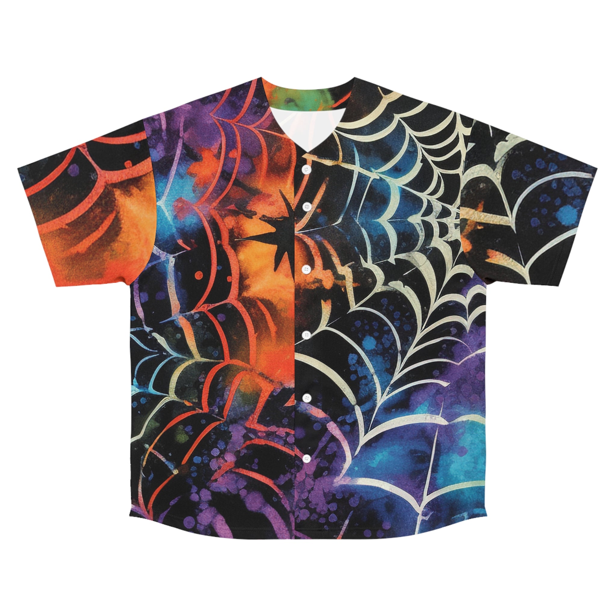 Spider Web Tie Dye Men's Baseball Jersey (AOP), Artsulli - Art is Long, Life is Short, All Over Prints, Size, S, Color, Seam thread color automatically matched to design, , , 17396381862110725590