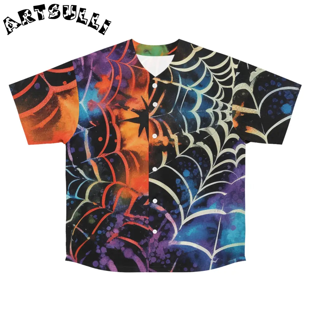 JAKKOUTTHEBXX Split Color Spiderweb Baseball Jersey 2025