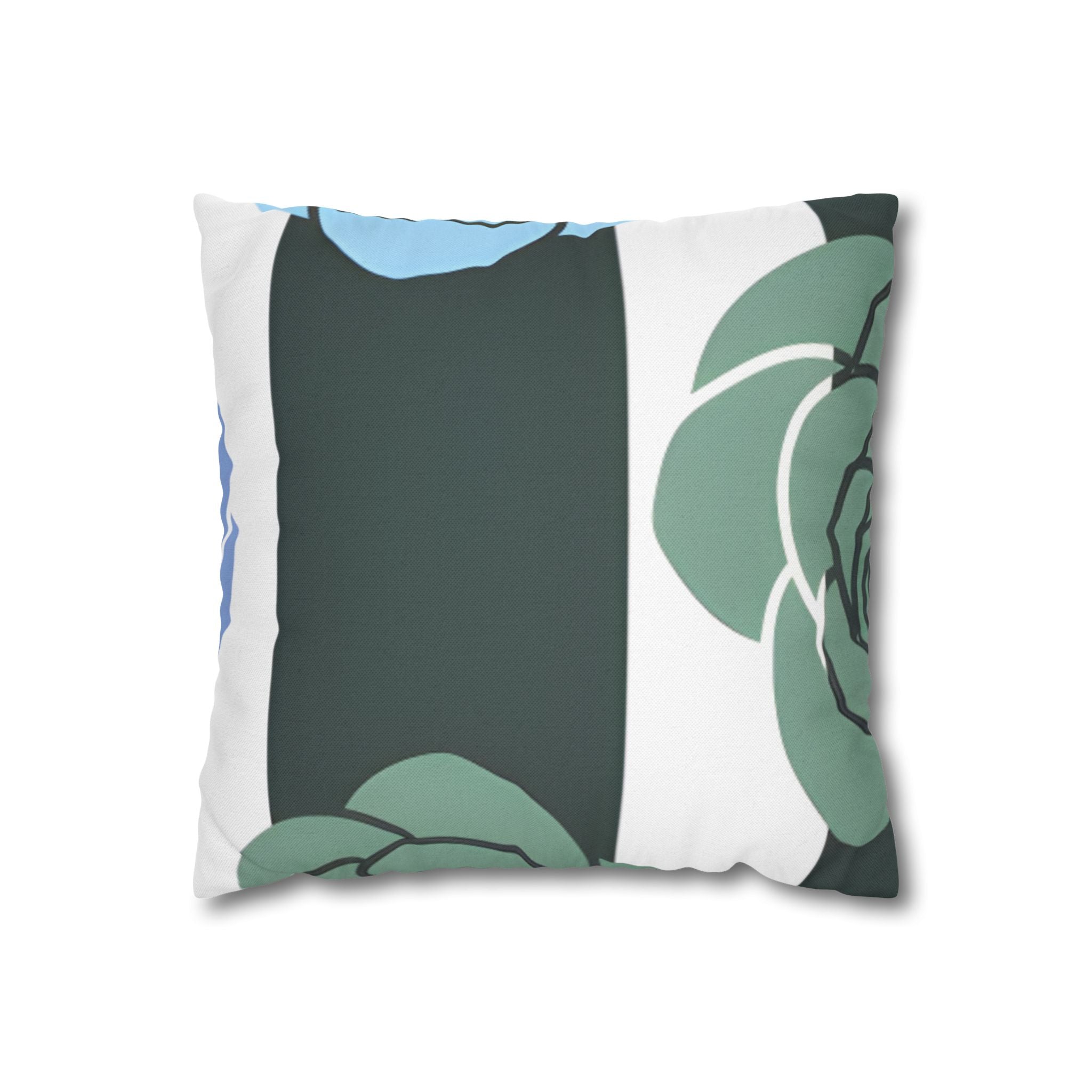 Striped Rose Garden Spun Polyester Square Pillowcase, Artsulli - Art is Long, Life is Short, Home Decor, Size, 14" × 14", , , , , 17343905891284199207