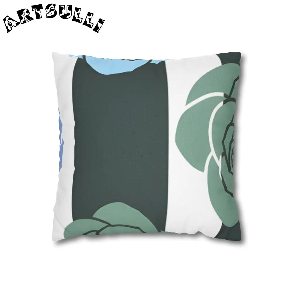 JAKKOUTTHEBXX Striped Rose Garden Spun Polyester Square Pillowcase