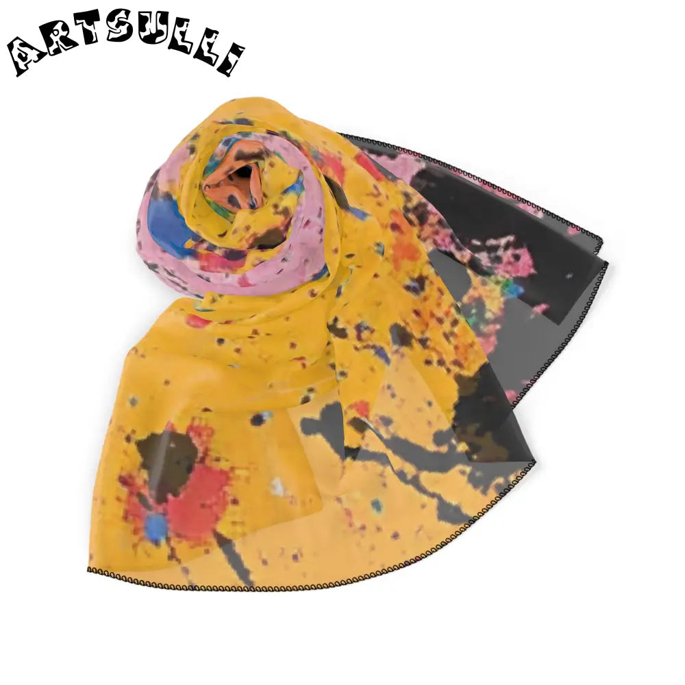 JAKKOUTTHEBXX The Colors Of Paint Splatter Poly Scarf JAKKOUTTHEBXX