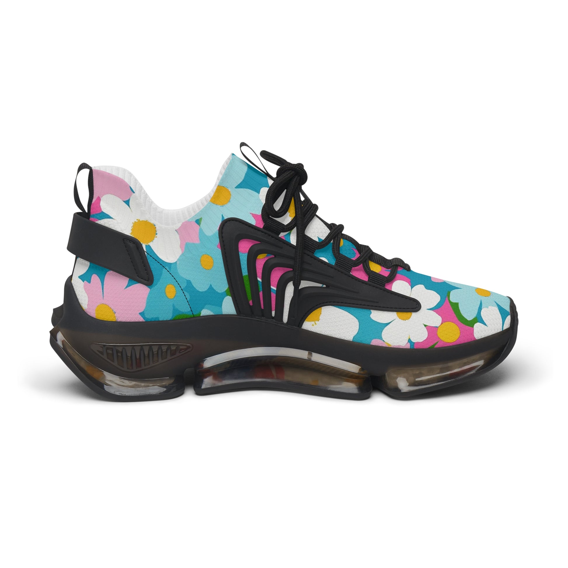 Flowers Multi-Color Women's Mesh Sneakers, Artsulli - Art is Long, Life is Short, Shoes, , , , , , , 