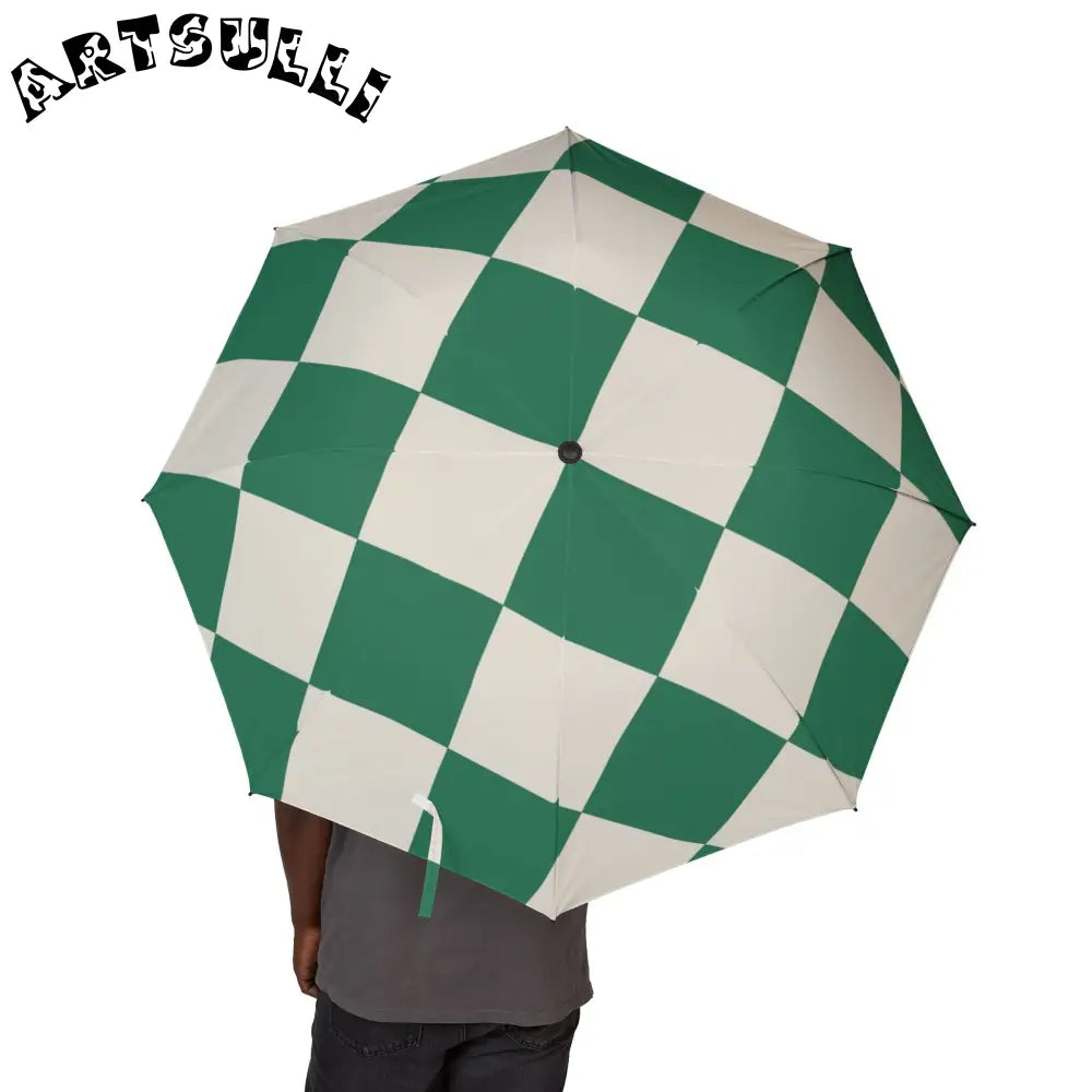 JAKKOUTTHEBXX Checkerboard Dark Green Semi-Automatic Foldable