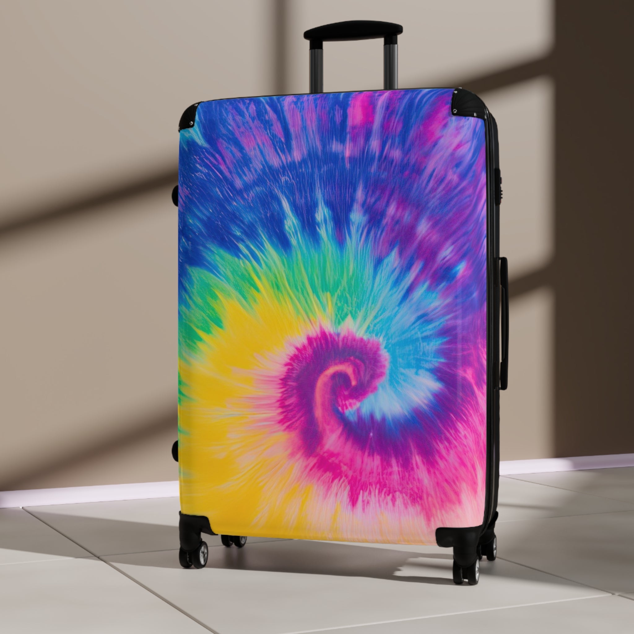 Psychedelic Tie Dye Suitcase, Artsulli - Art is Long, Life is Short, Bags, , , , , , , 