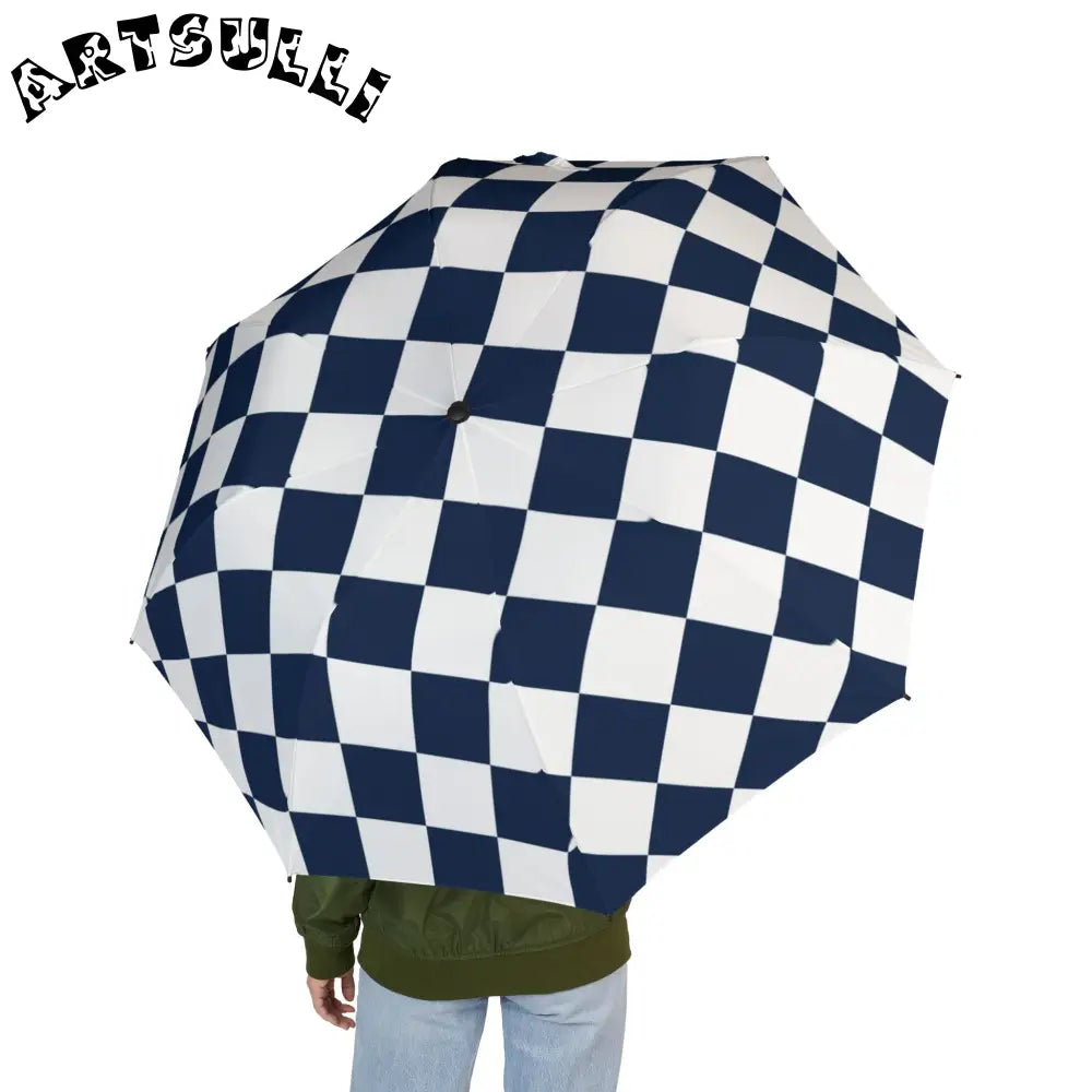 JAKKOUTTHEBXX Checkerboard White and Black Semi-Automatic Foldable