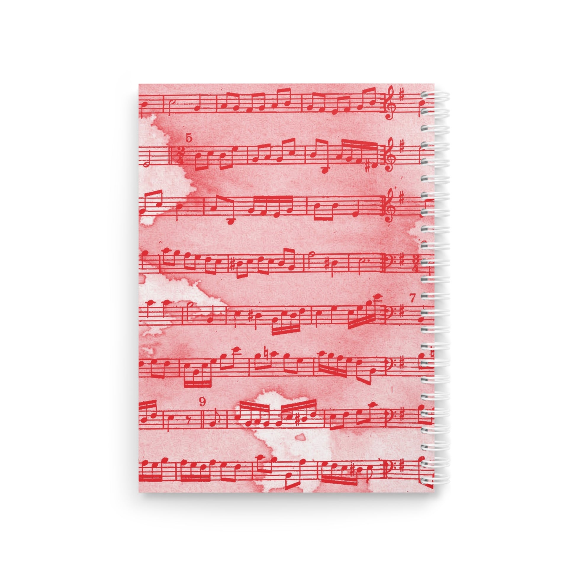 Drip Spill Type Beat Sheet Music Red Spiral Notebook, Artsulli - Art is Long, Life is Short, Paper products, , , , , , , 