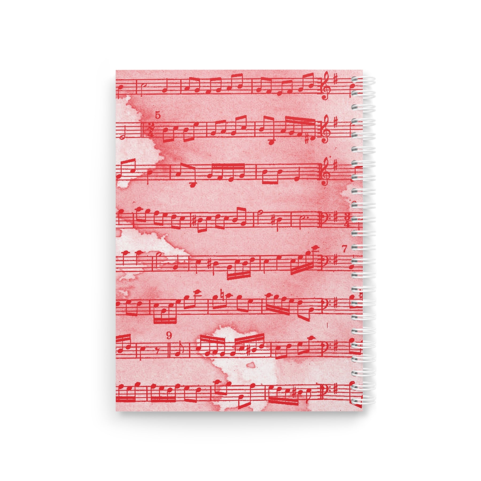 Drip Spill Type Beat Sheet Music Red Spiral Notebook, Artsulli - Art is Long, Life is Short, Paper products, , , , , , , 
